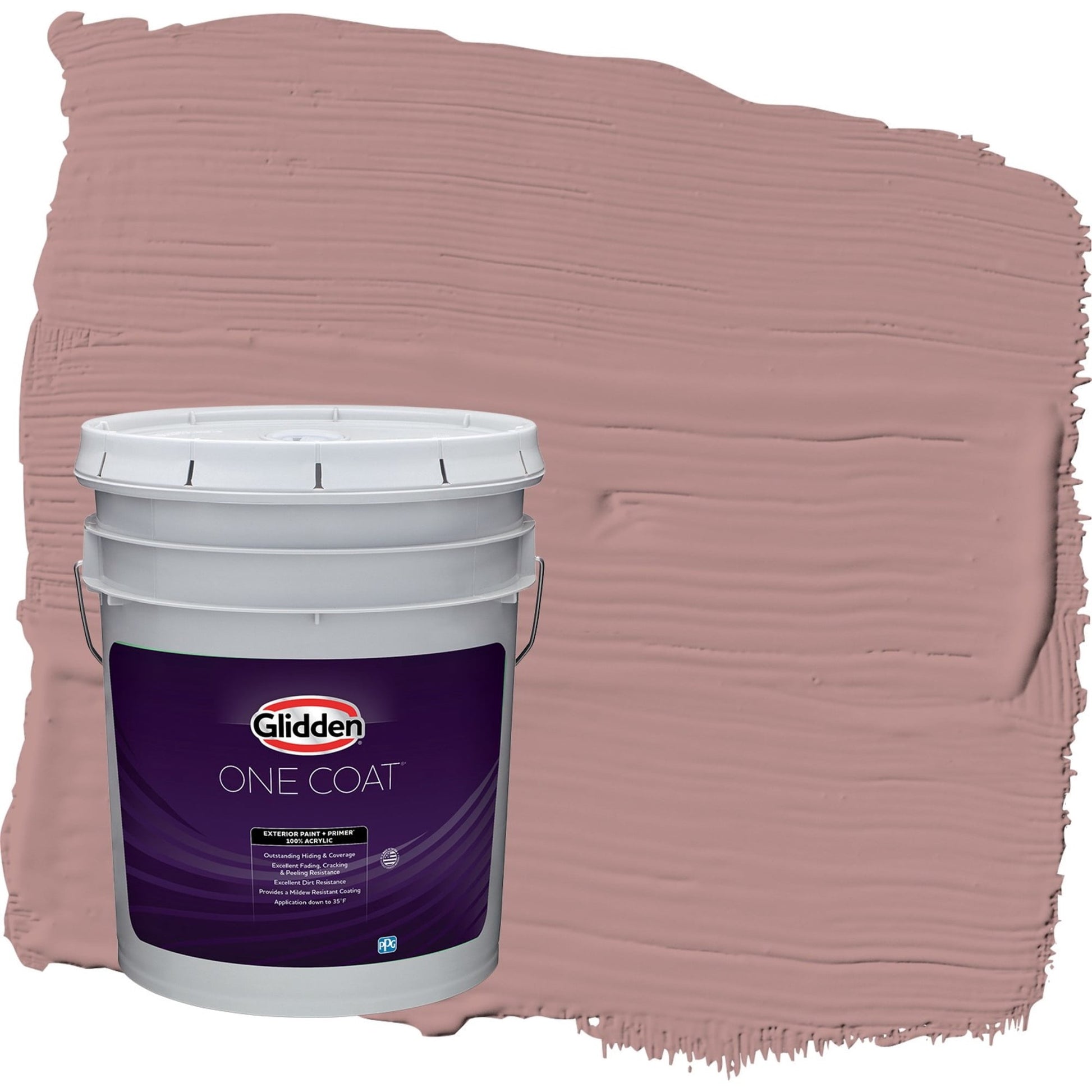 Glidden One Coat Brandy Snaps / Red Semi-Gloss Exterior Paint with Primer, 5 Gallon
