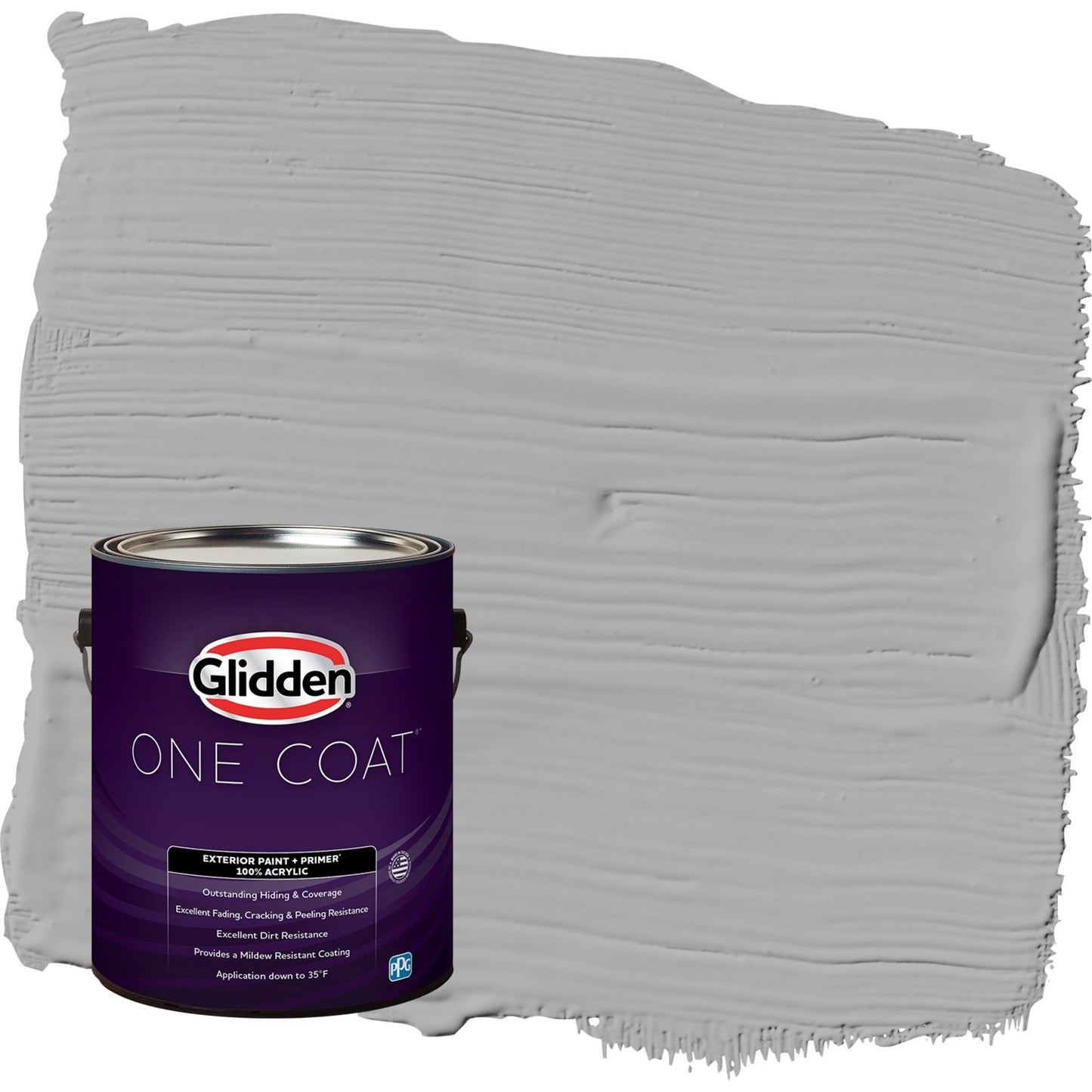Glidden One Coat Flagstone / Gray Satin Exterior Paint with Primer, 1 Gallon