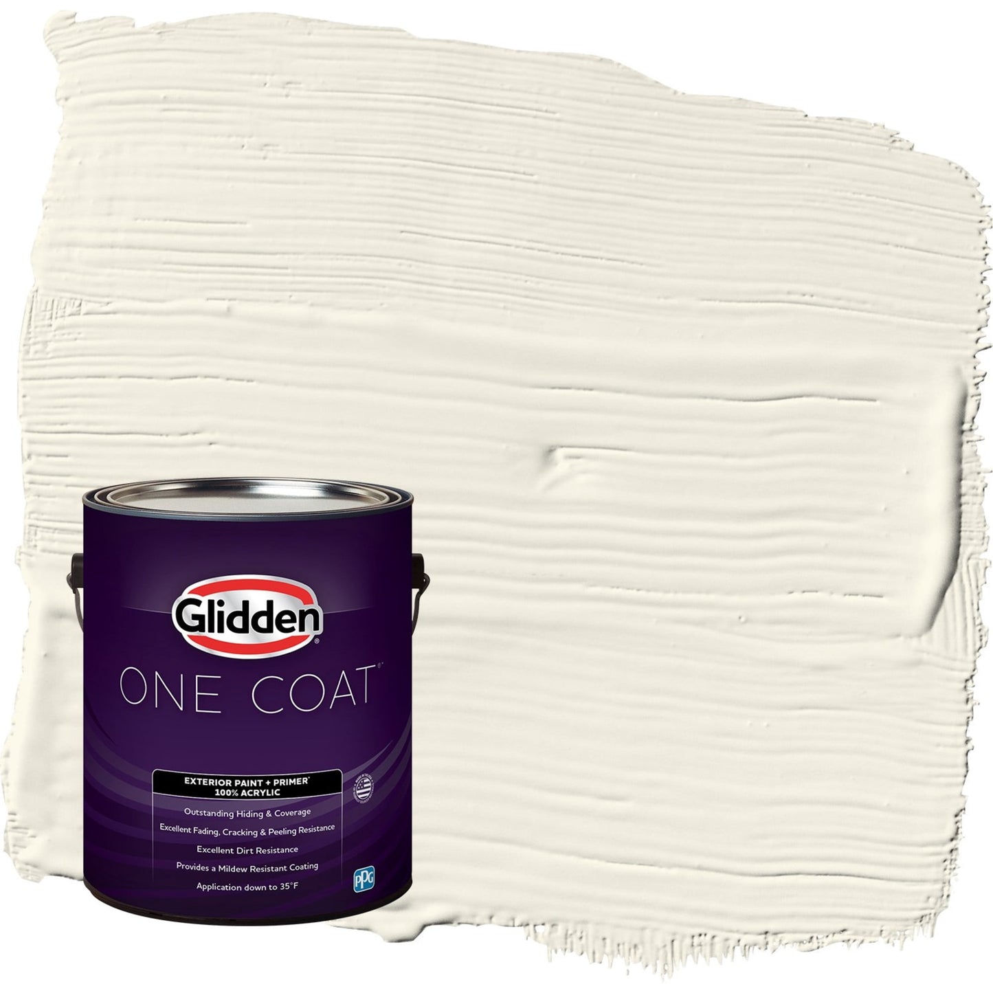 Glidden One Coat Horseradish / Beige Flat Exterior Paint with Primer, 1 Gallon