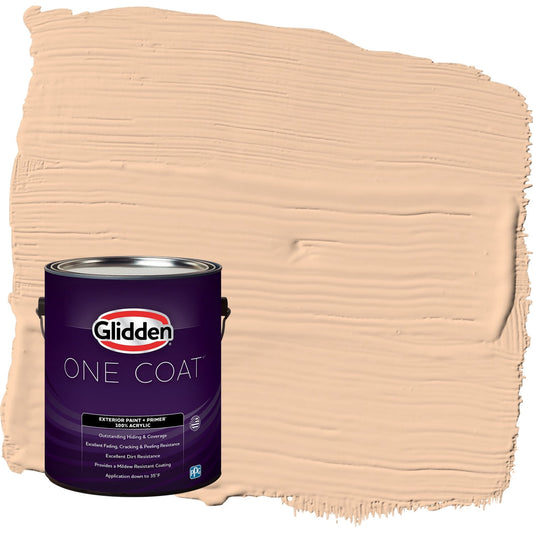 Glidden One Coat Caramel Ice / Orange Satin Exterior Paint with Primer, 1 Gallon