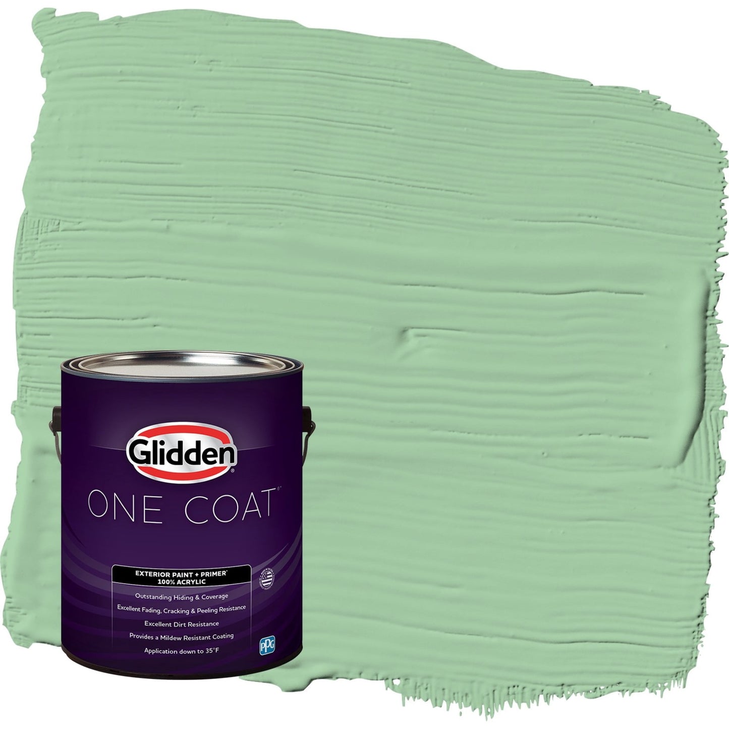 Glidden One Coat Pintura Exterior Mate Verde / Mercado FrancÃ©s con Primer, 1 GalÃ³n