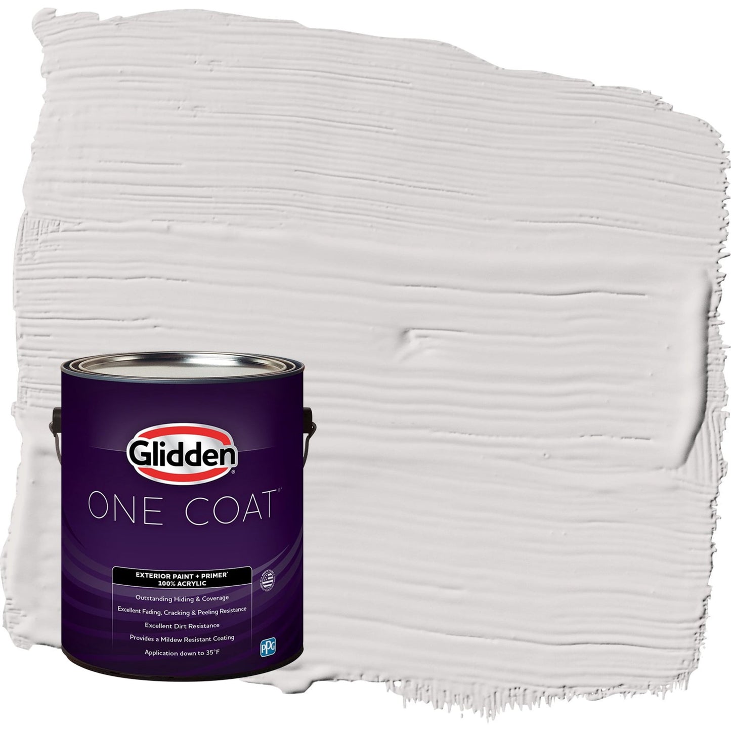 Glidden One Coat Go To Gray / Grey Semi-Gloss Exterior Paint with Primer, 1 Gallon