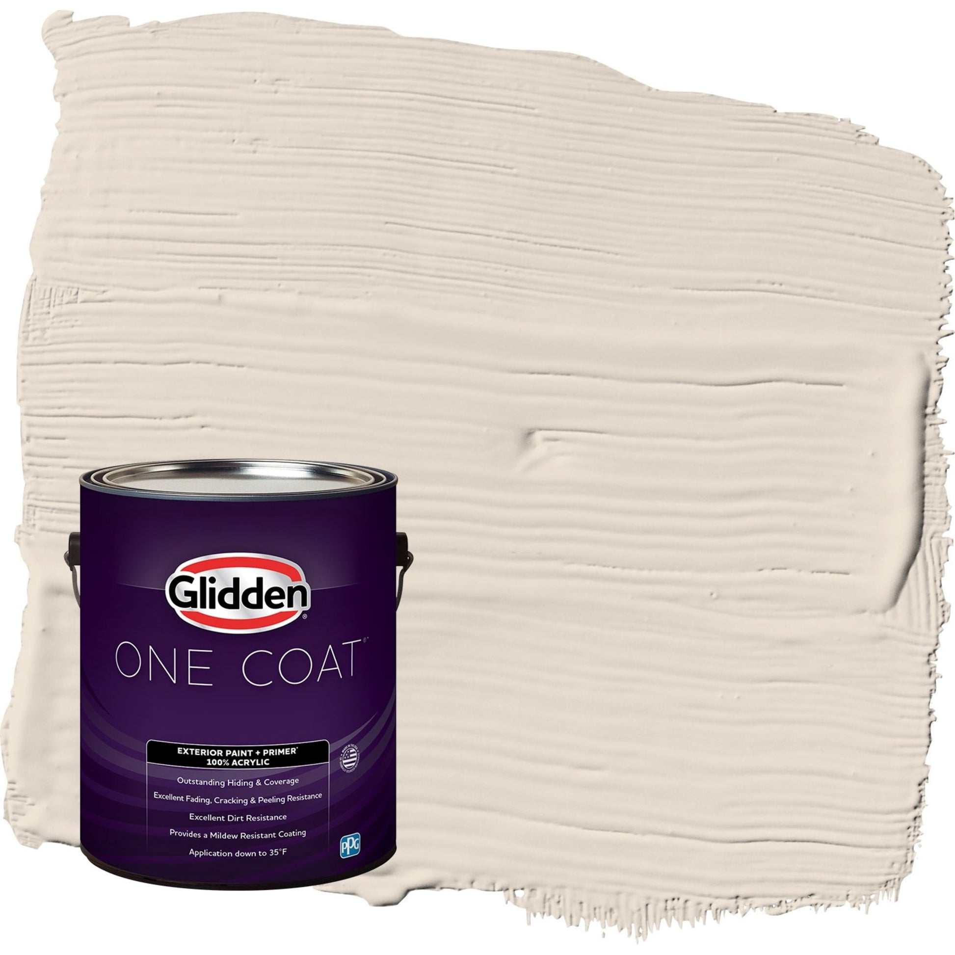 Glidden One Coat Maybe Mushroom / Gray Flat Exterior Paint with Primer, 1 Gallon
