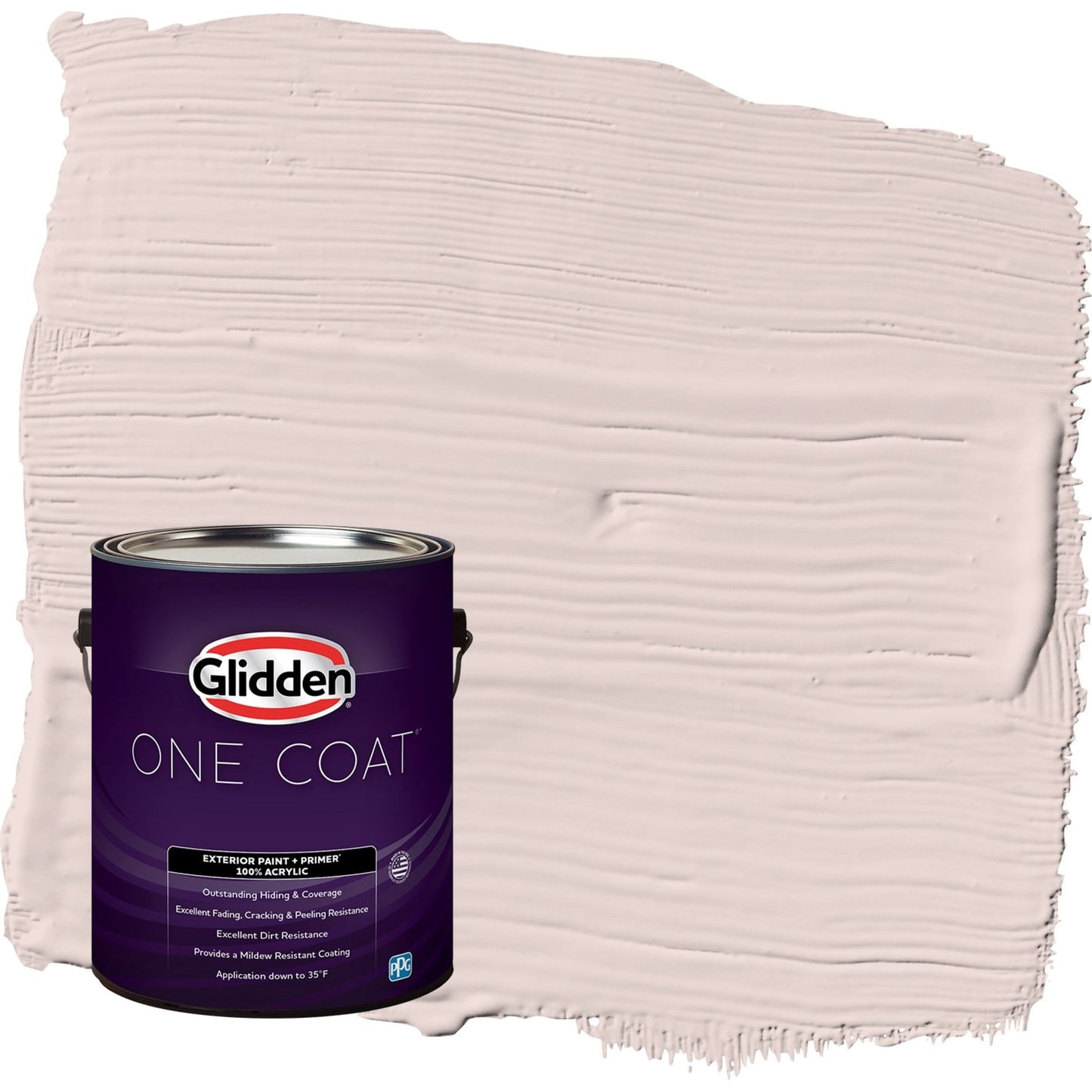 Glidden One Coat Romeo / Pink Flat Exterior Paint with Primer, 1 Gallon