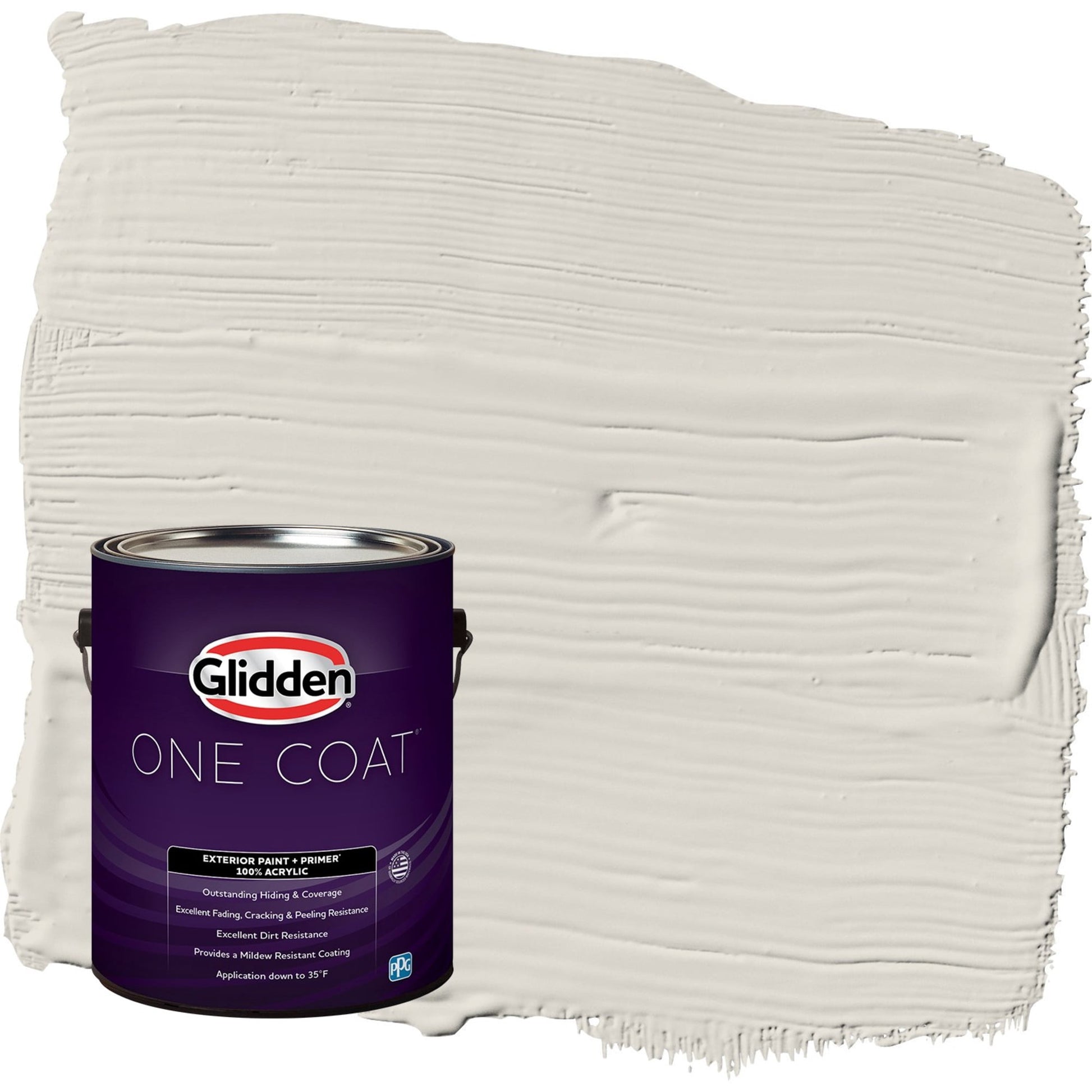 Glidden One Coat Silent Smoke / Beige Flat Exterior Paint with Primer, 1 Gallon