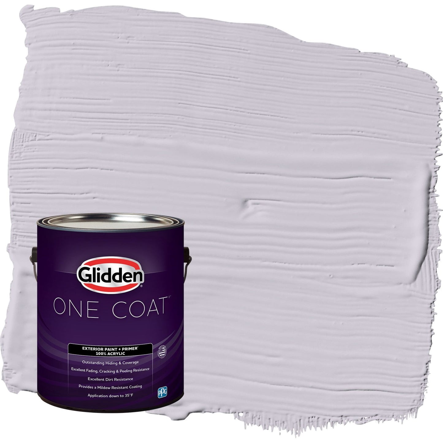 Glidden One Coat Silver Chalice / Purple Satin Exterior Paint with Primer, 1 Gallon