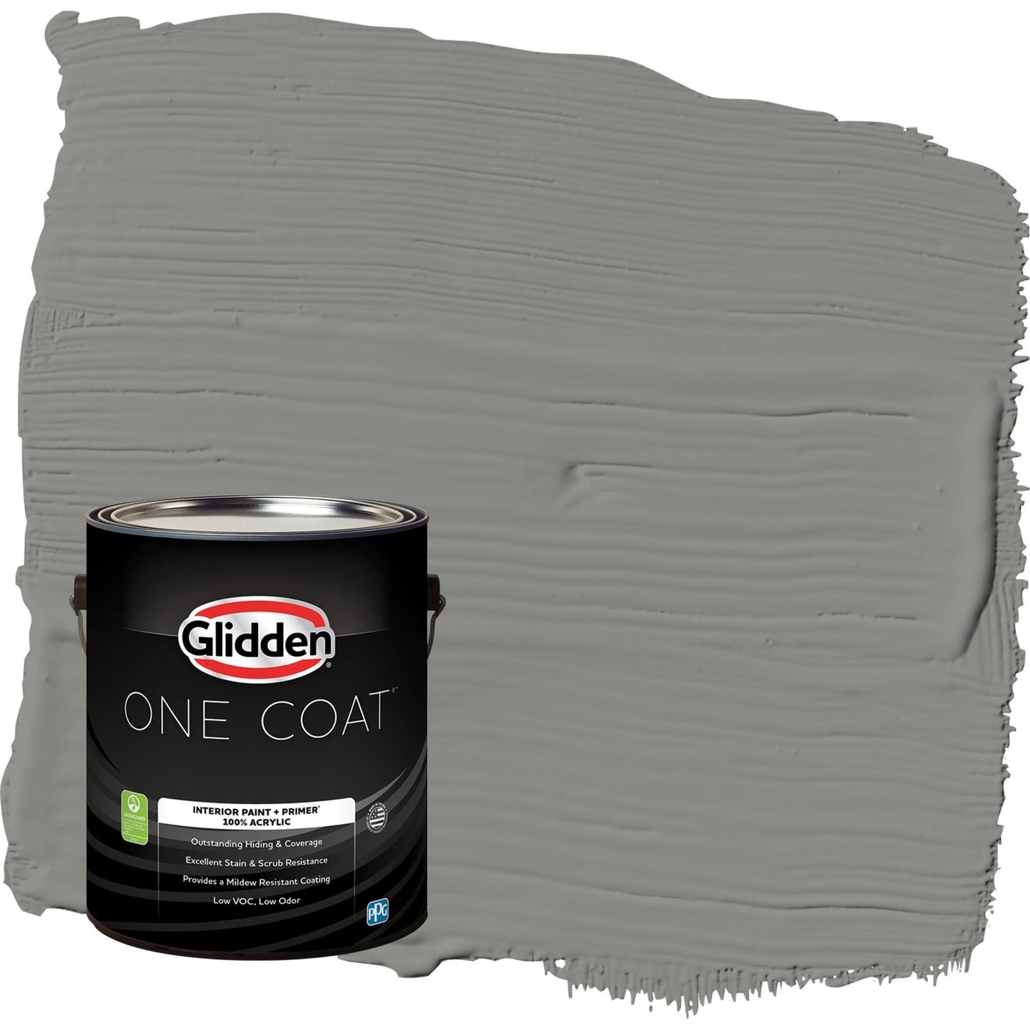 Glidden One Coat Downpour / Grey Semi-Gloss Interior Paint with Primer, 1 Gallon