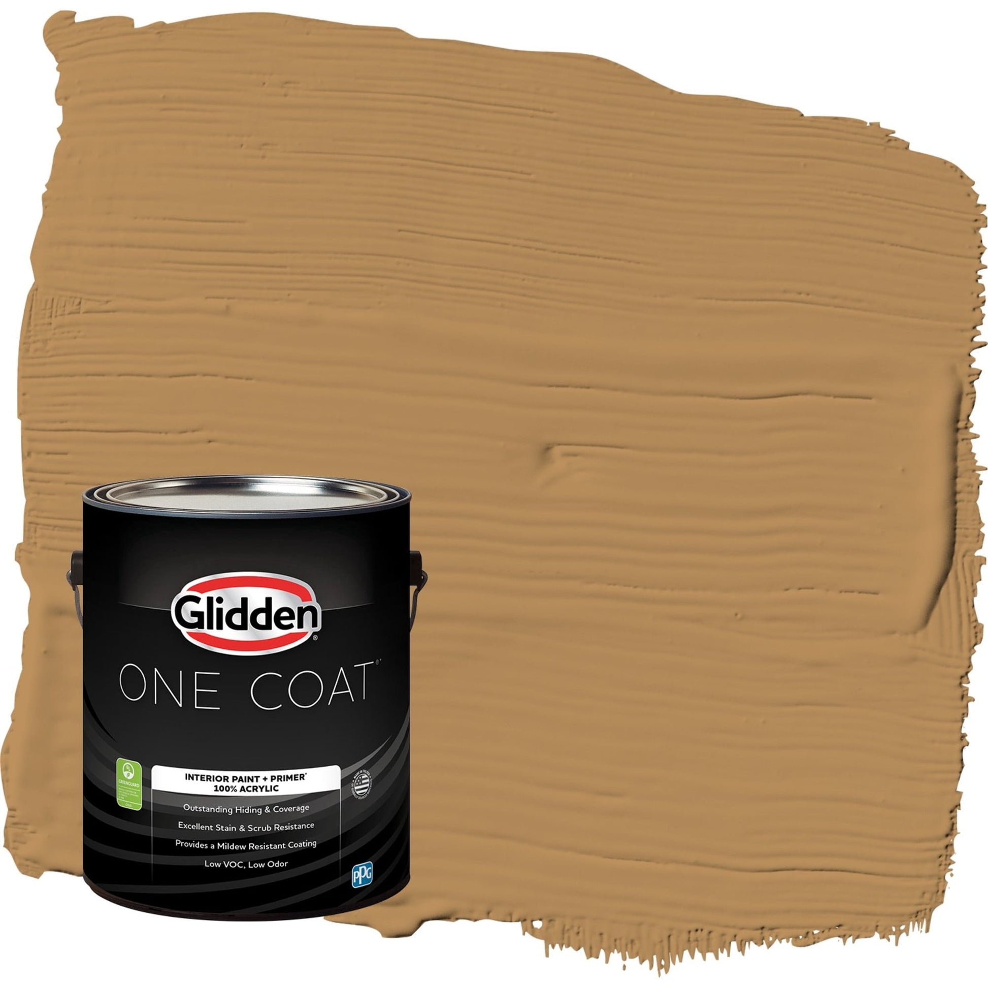 Glidden One Coat Allegro / Tan Semi-Gloss Interior Paint with Primer, 1 Gallon