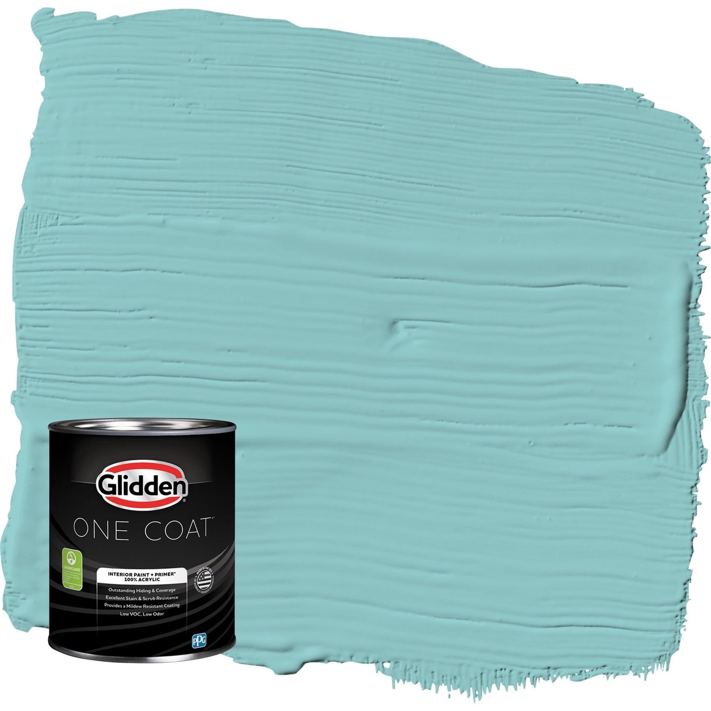 Glidden One Coat Aqua Fiesta / Blue Flat Interior Paint with Primer, 1 Quart