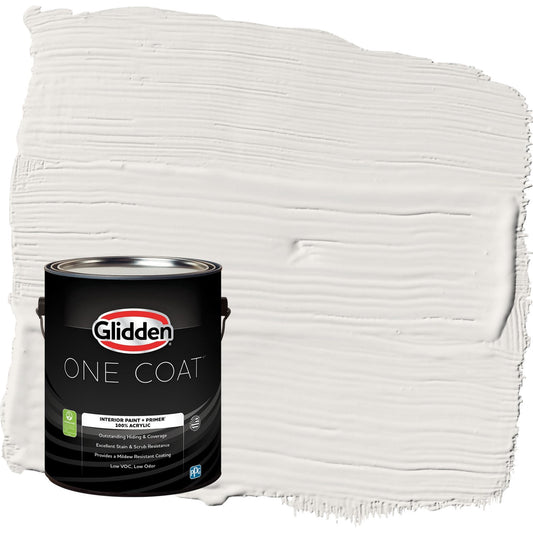Glidden One Coat Arctic Cotton / White Semi-Gloss Interior Paint with Primer, 1 Gallon