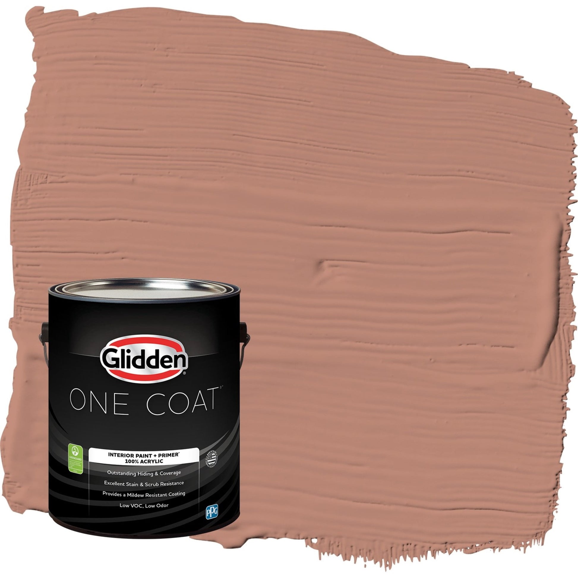 Glidden One Coat Big Cypress / Orange Flat Interior Paint with Primer, 1 Gallon