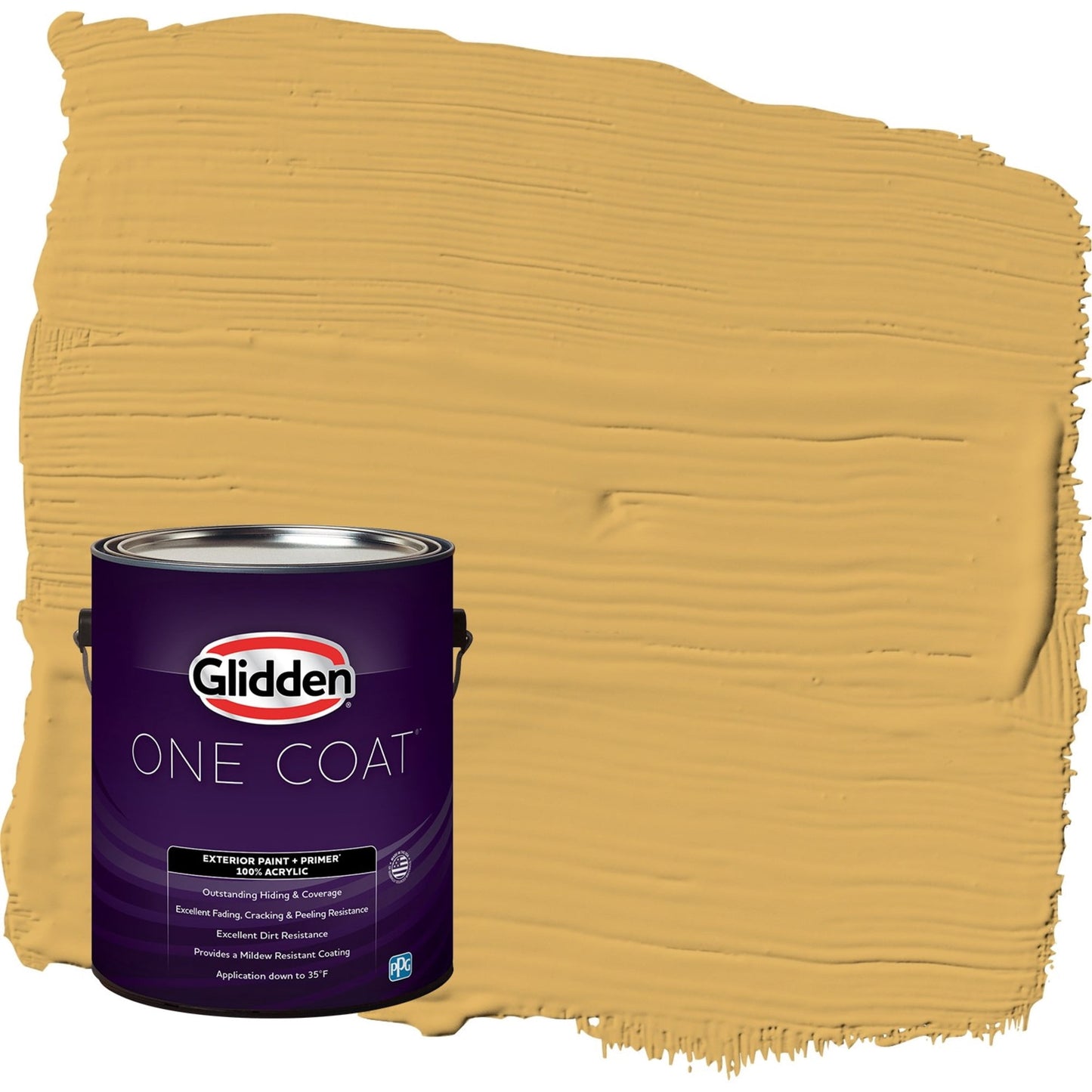 Glidden One Coat Butterscotch Bliss / Yellow Eggshell Interior Paint with Primer, 1 Gallon