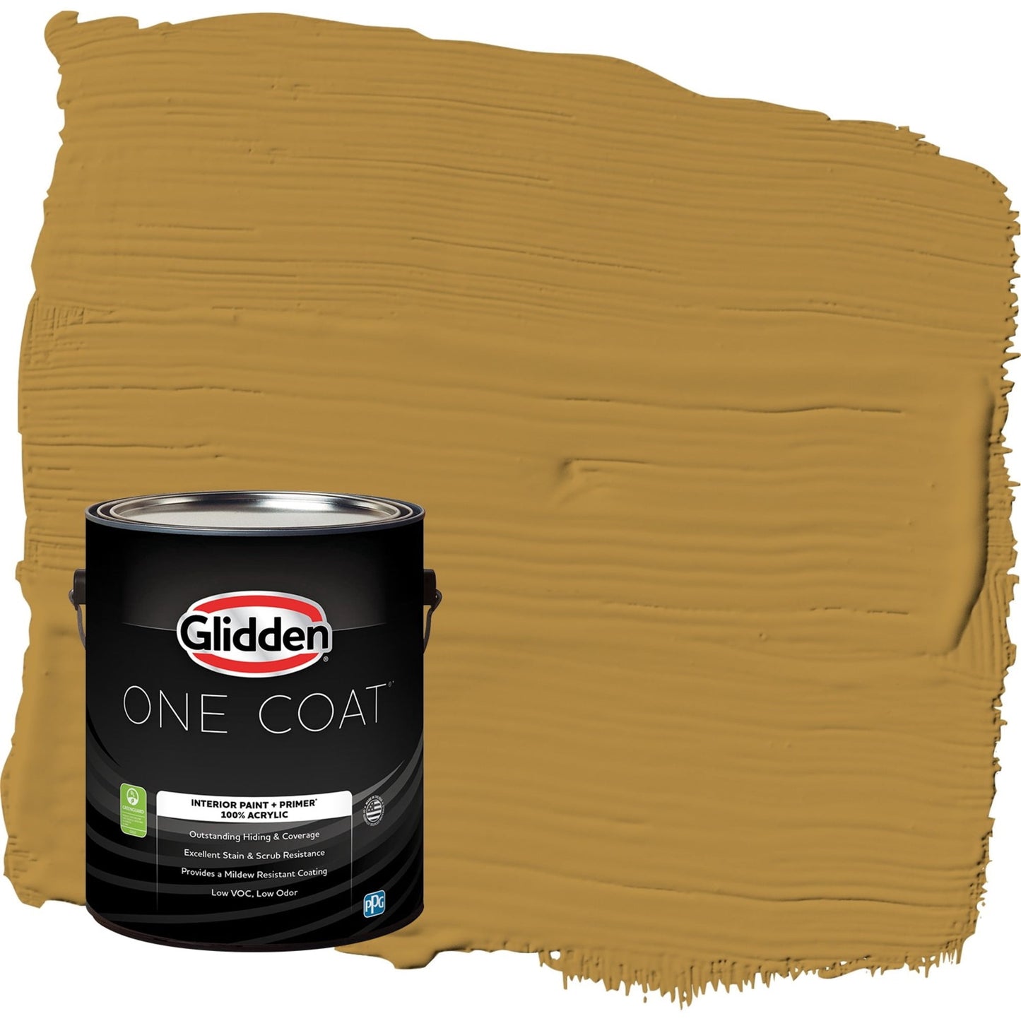 Glidden One Coat Butterscotch Ripple / Yellow Flat Interior Paint with Primer, 1 Gallon