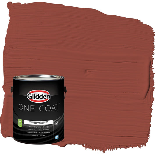 Glidden One Coat Cedar Chest / Red Semi-Gloss Interior Paint with Primer, 1 Gallon