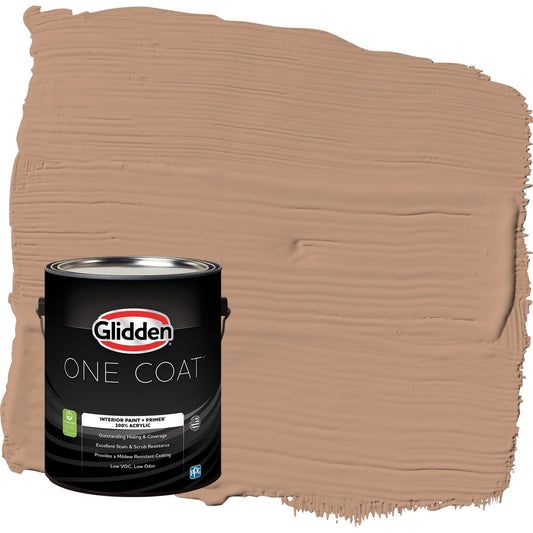 Glidden One Coat Cool Clay / Beige Semi-Gloss Interior Paint with Primer, 1 Gallon