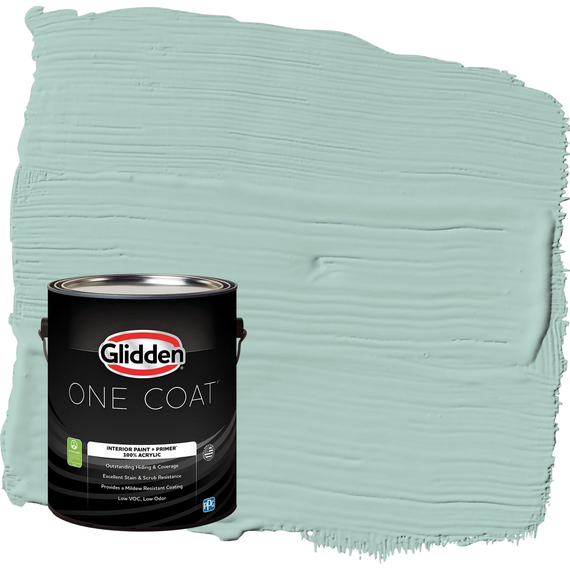 Glidden One Coat Copenhagen / Green Semi-Gloss Interior Paint with Primer, 1 Gallon