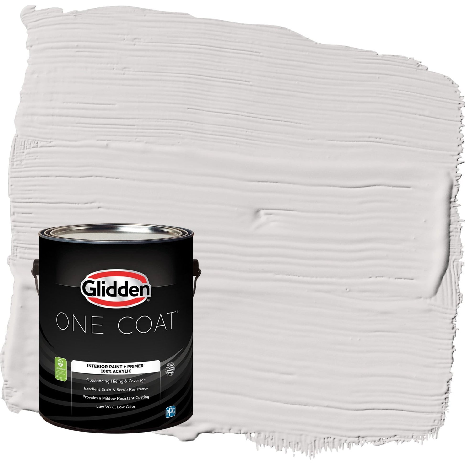 Glidden One Coat Go To Gray / Grey Semi-Gloss Interior Paint with Primer, 1 Gallon