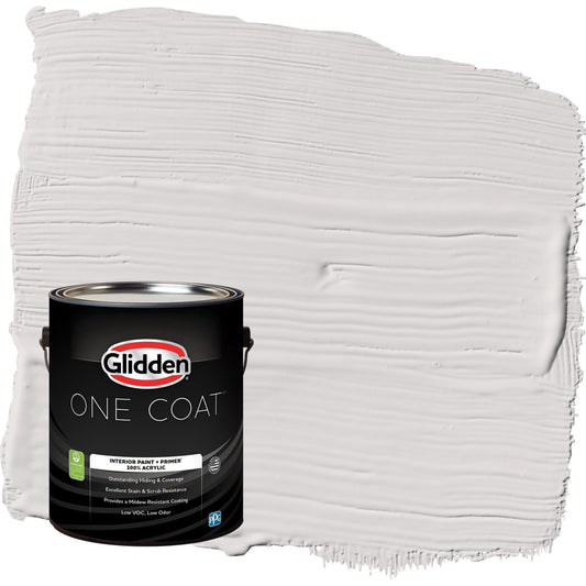 Glidden One Coat Go To Gray / Grey Semi-Gloss Interior Paint with Primer, 1 Gallon