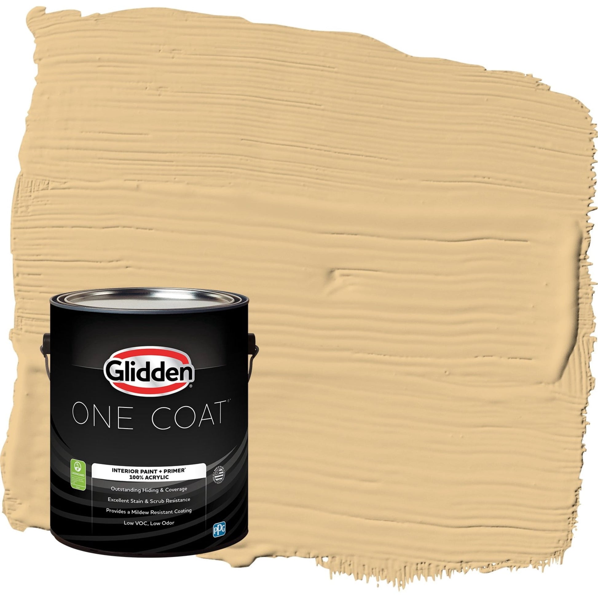 Glidden One Coat Halo / Yellow Flat Interior Paint with Primer, 1 Gallon