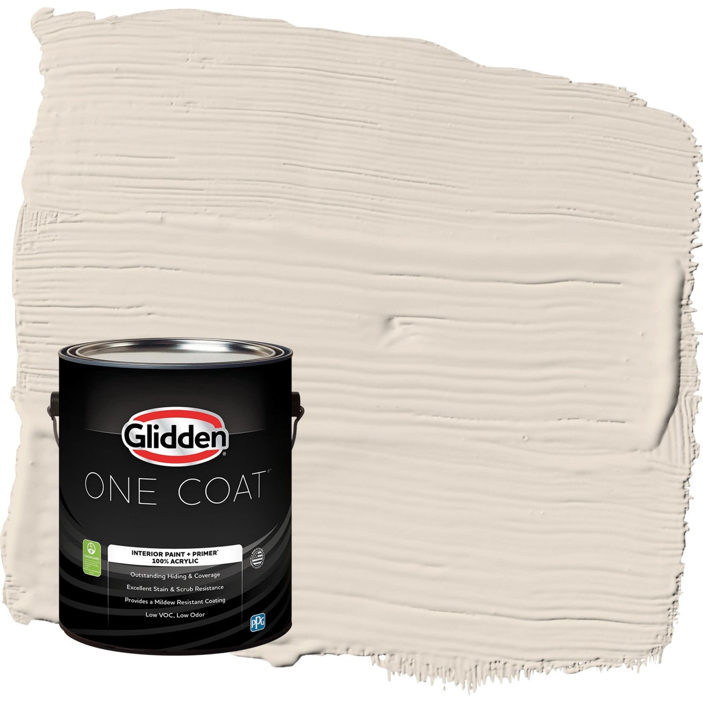Glidden One Coat Maybe Mushroom / Gray Semi-Gloss Interior Paint with Primer, 1 Gallon