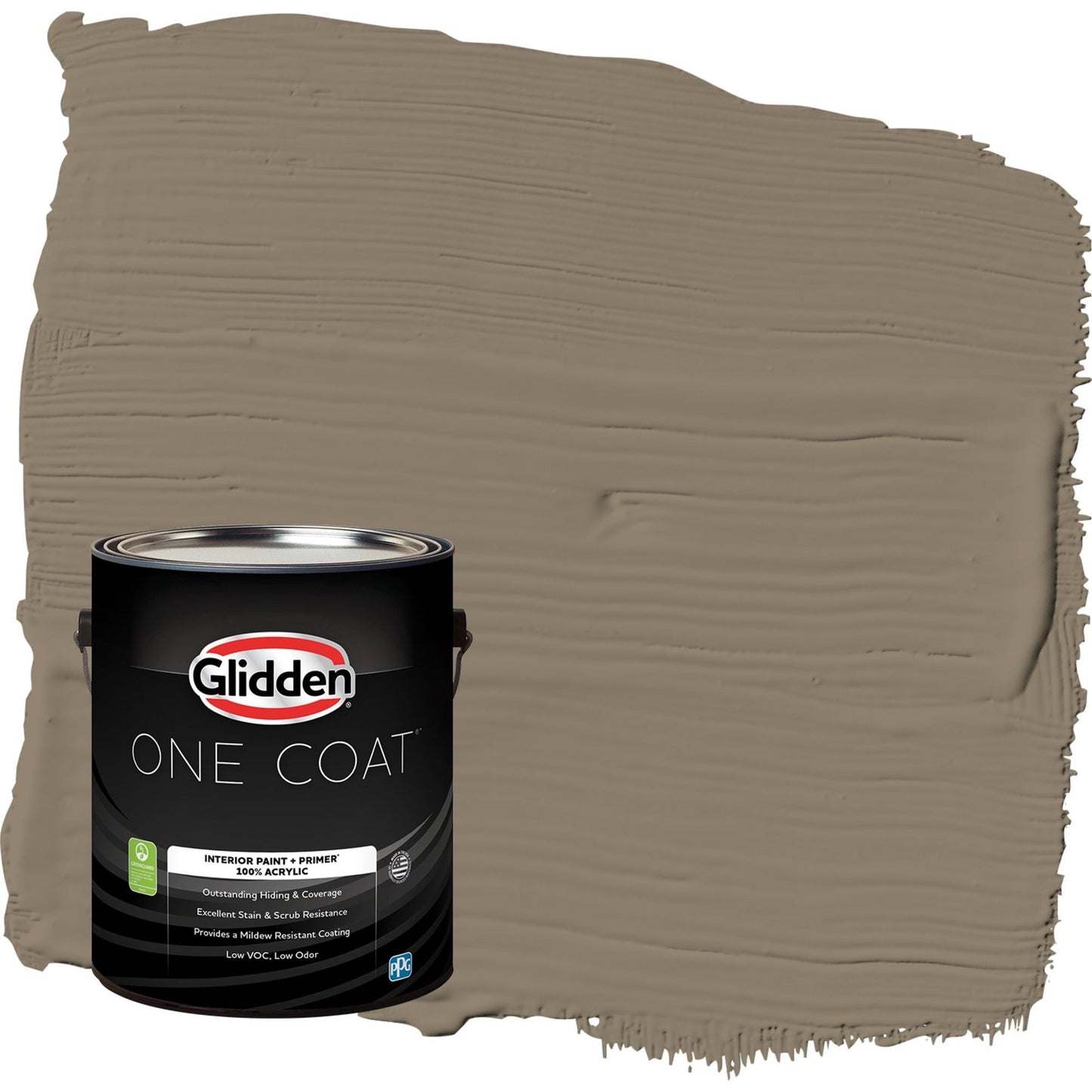 Glidden One Coat Patches / Gray Semi-Gloss Interior Paint with Primer, 1 Gallon