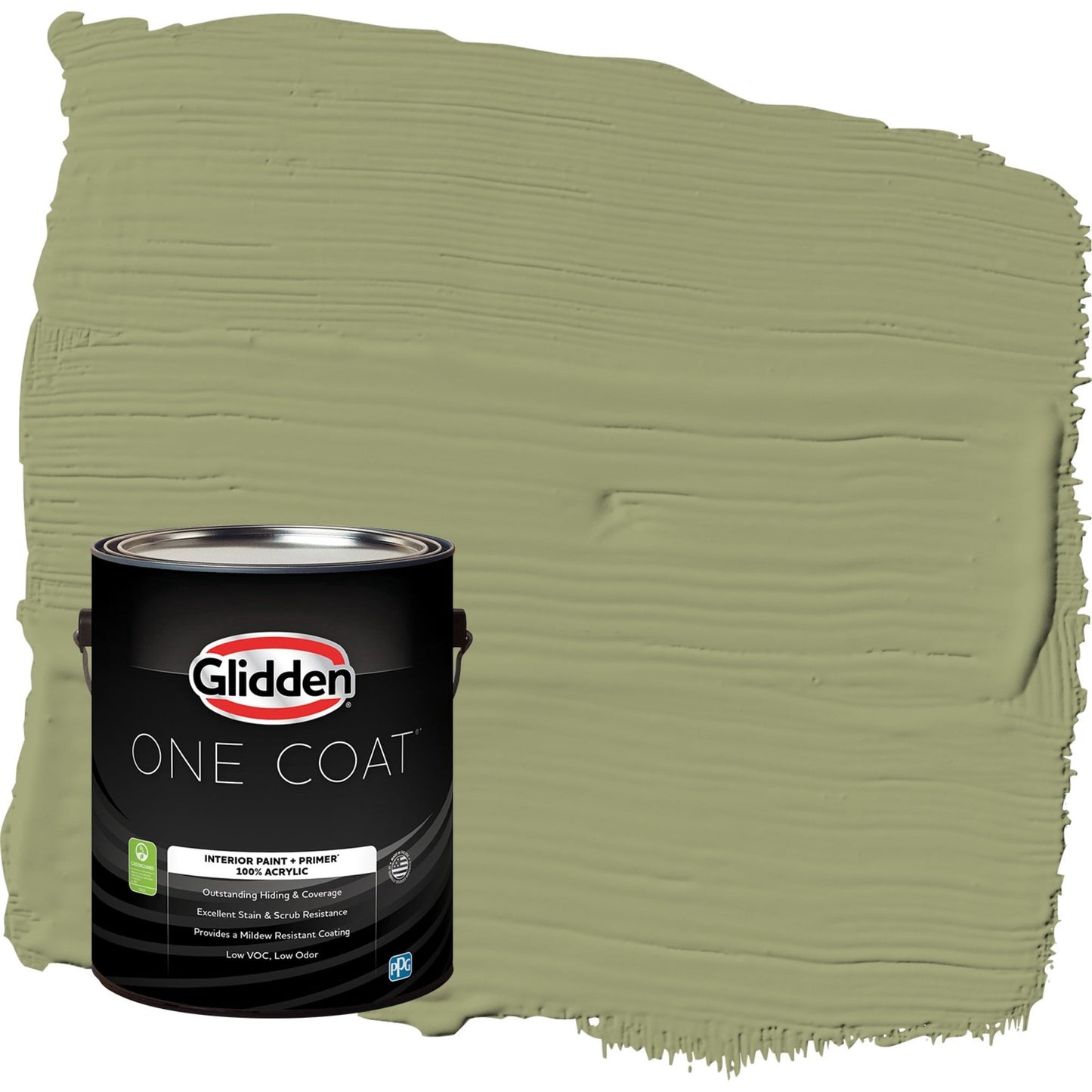Glidden One Coat Pine Trail / Green Semi-Gloss Interior Paint with Primer, 1 Gallon