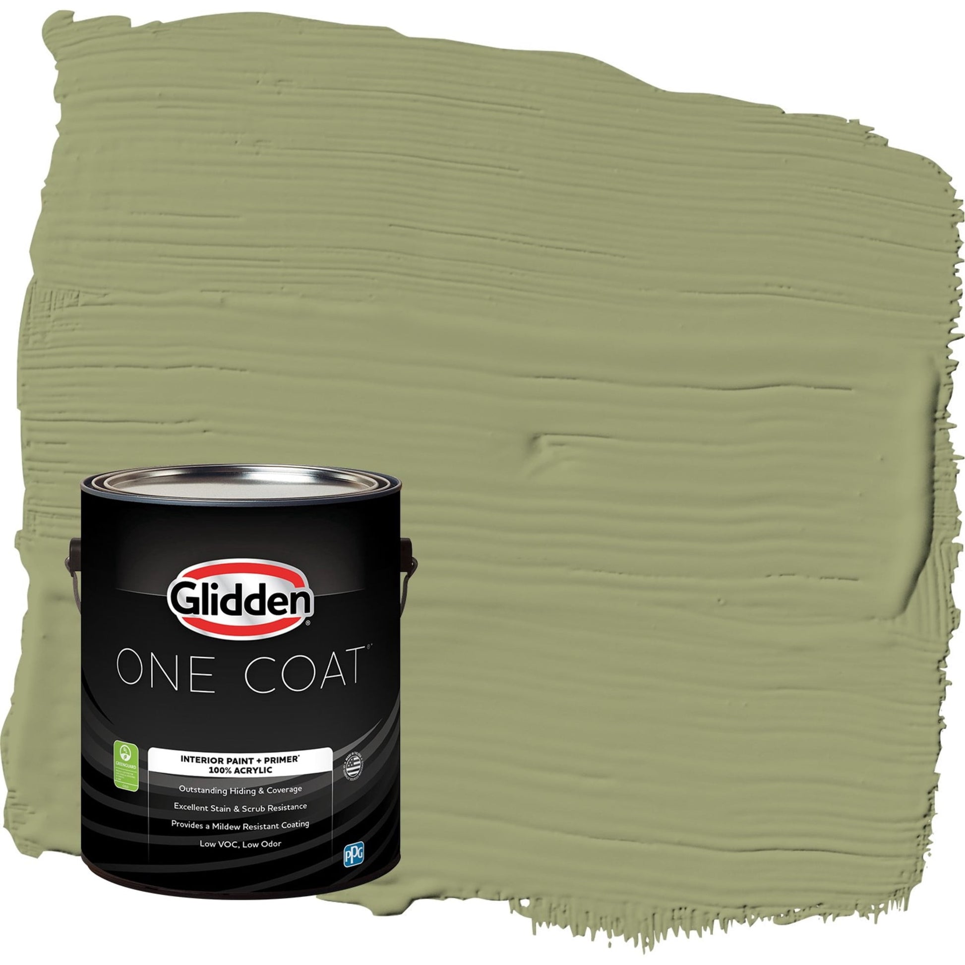 Glidden One Coat Pine Trail / Green Semi-Gloss Interior Paint with Primer, 1 Gallon