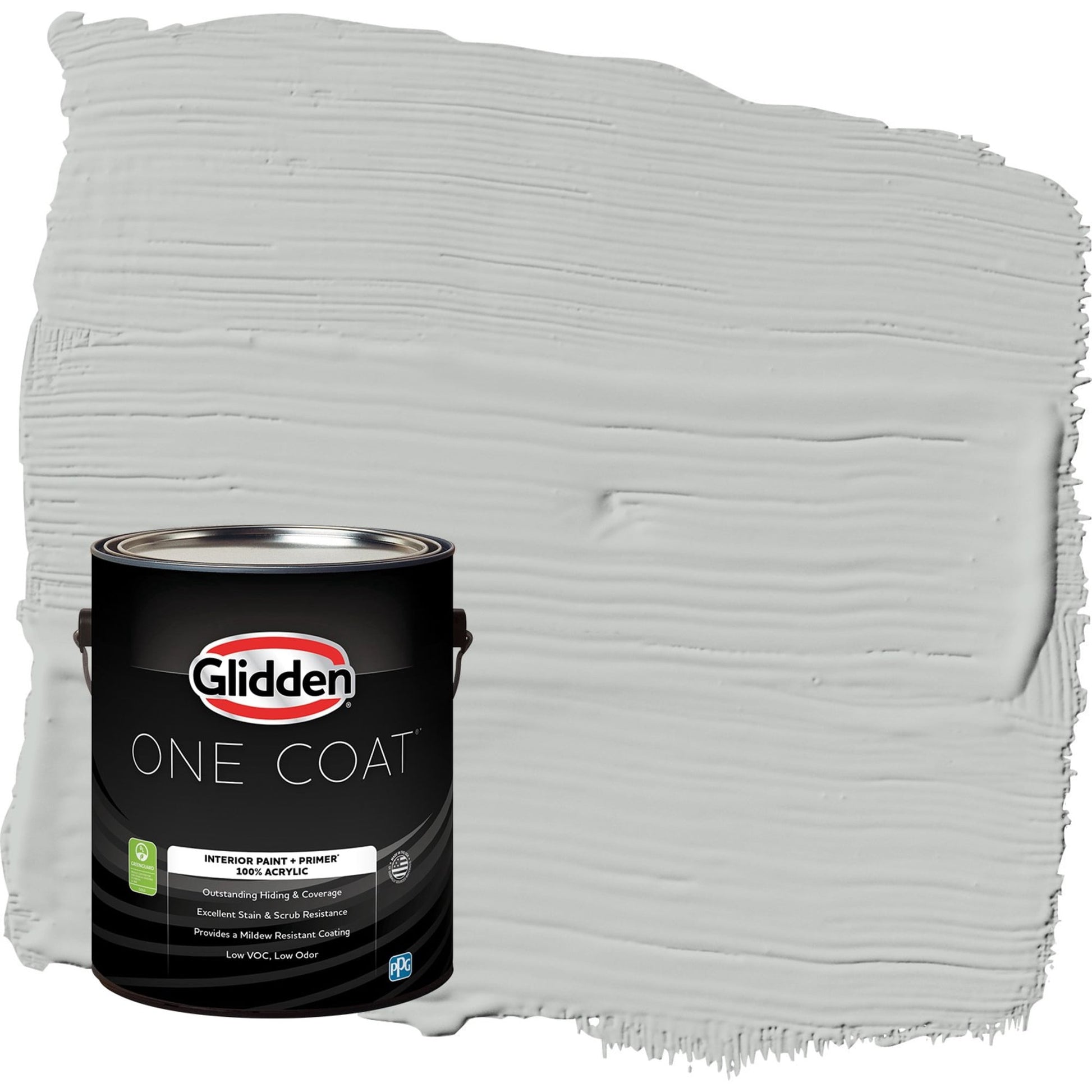 Glidden One Coat Solitary State / Gray Flat Interior Paint with Primer, 1 Gallon