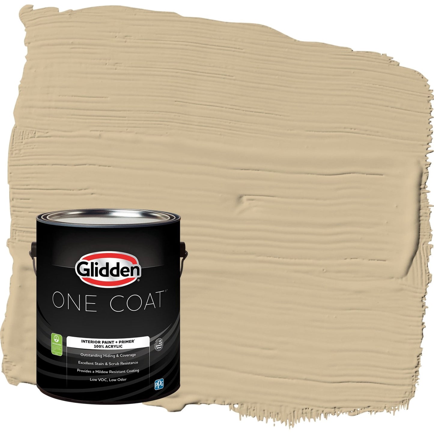Glidden One Coat Spiced Vinegar / Beige Semi-Gloss Interior Paint with Primer, 1 Gallon