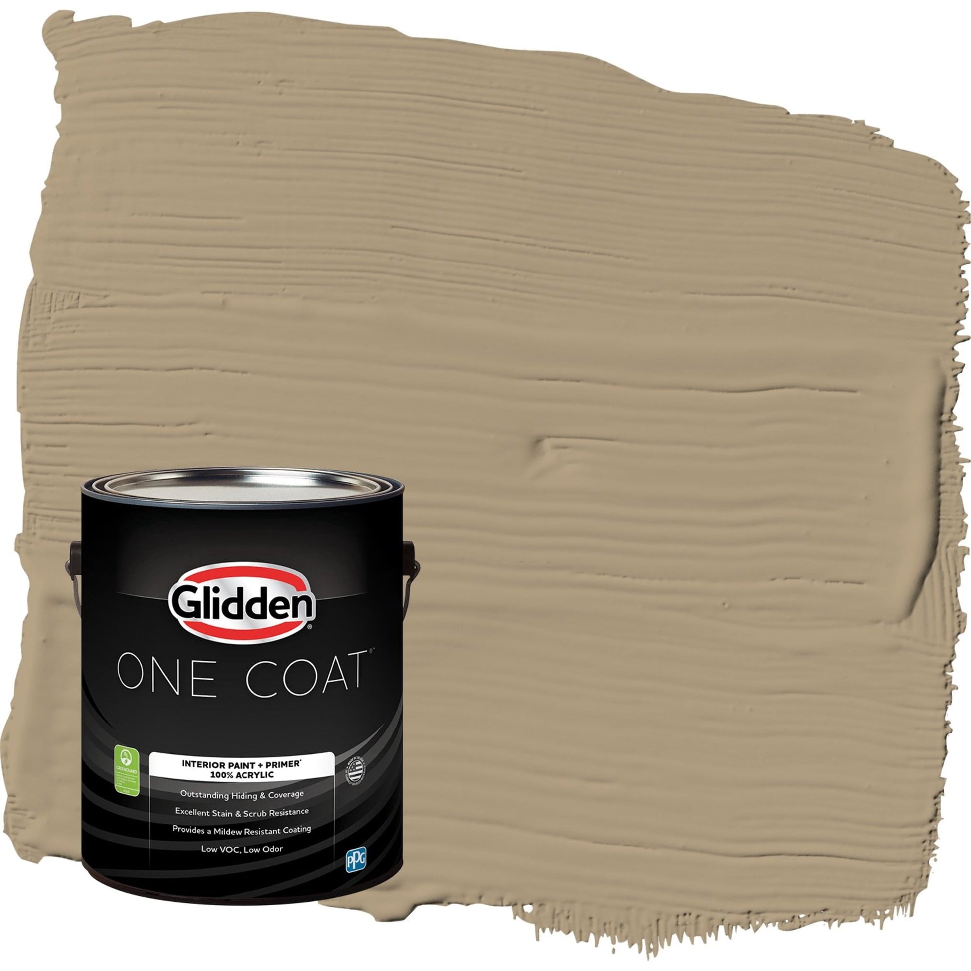 Glidden One Coat Stony Creek / Beige Eggshell Interior Paint with Primer, 1 Gallon