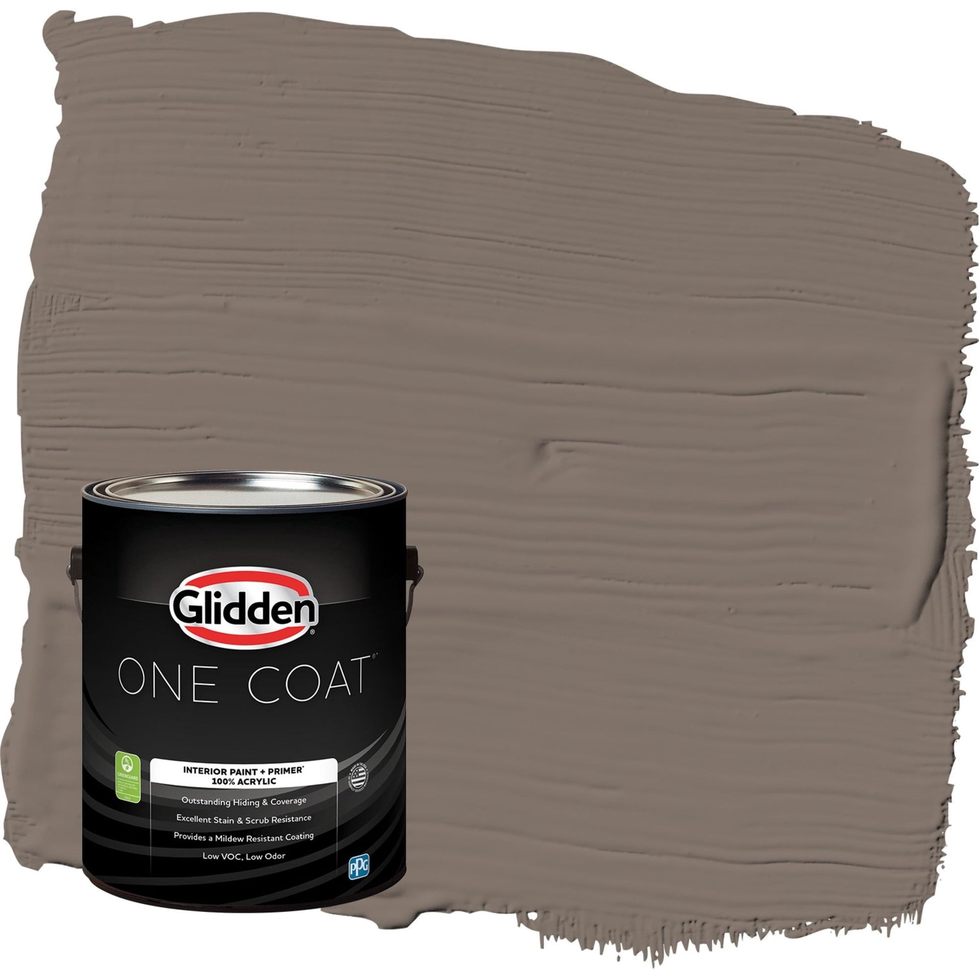 Glidden One Coat Tattle Tail / Brown Eggshell Interior Paint with Primer, 1 Gallon
