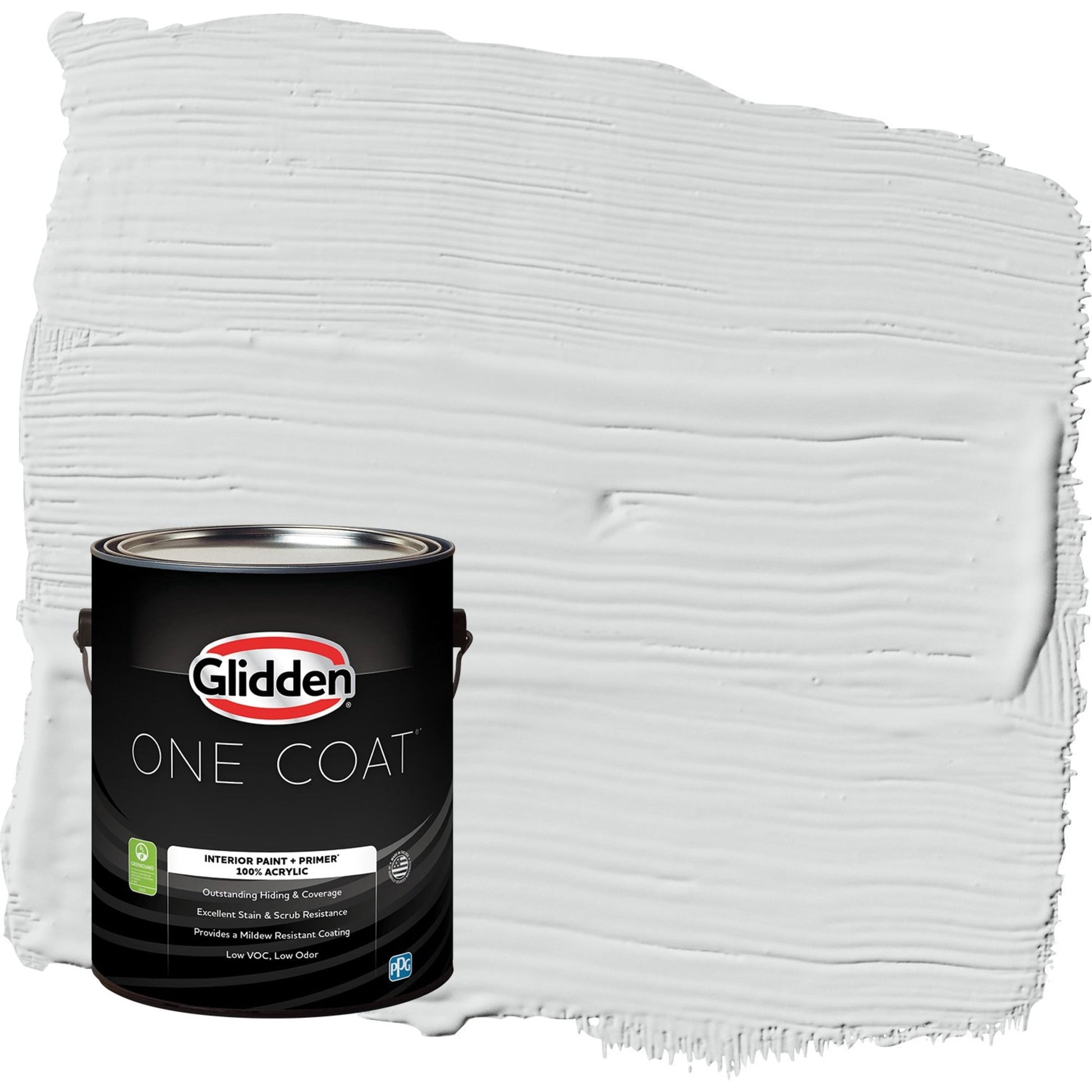 Glidden One Coat Thin Ice / Gray Eggshell Interior Paint with Primer, 1 Gallon