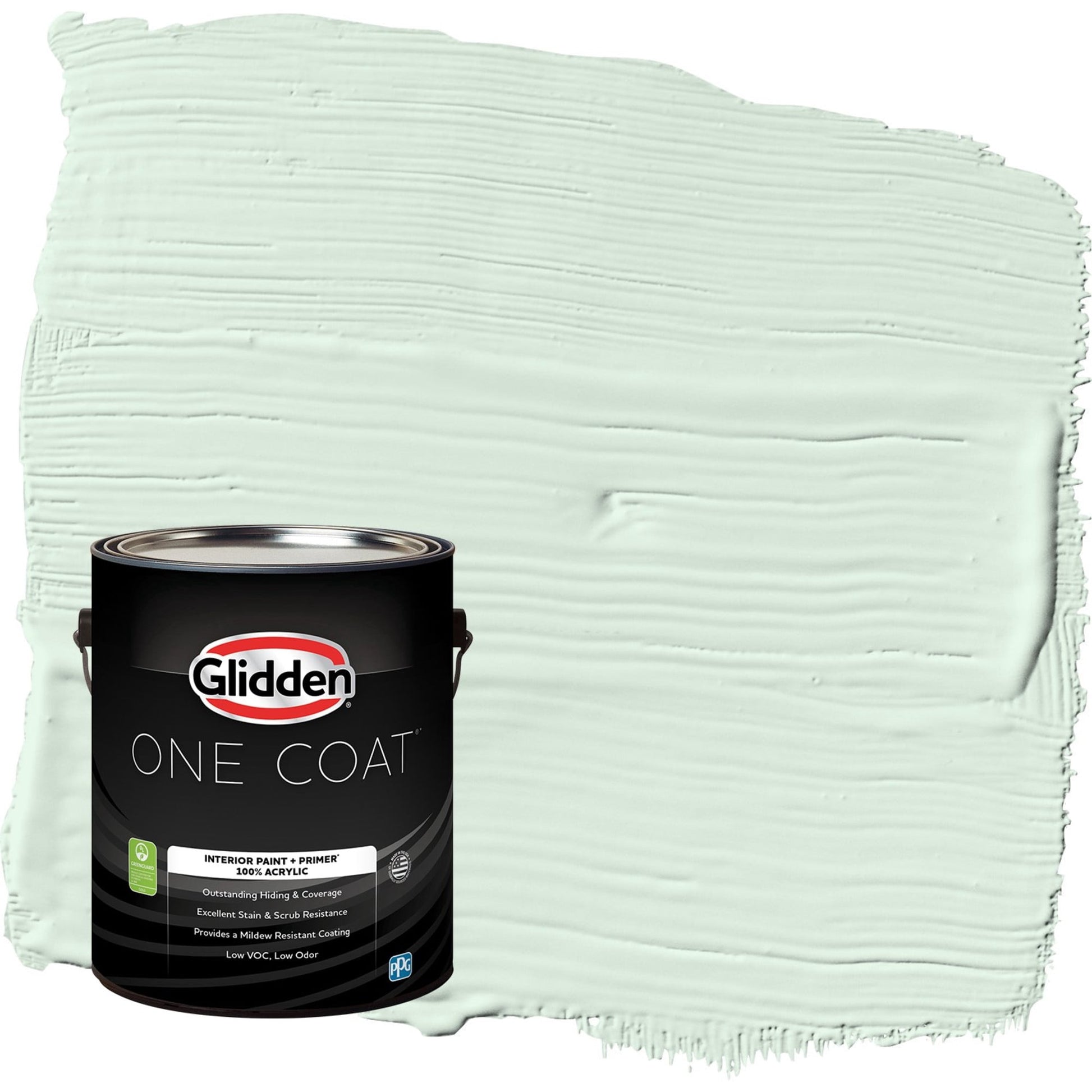 Glidden One Coat Tint of Green / Green Flat Interior Paint with Primer, 1 Gallon
