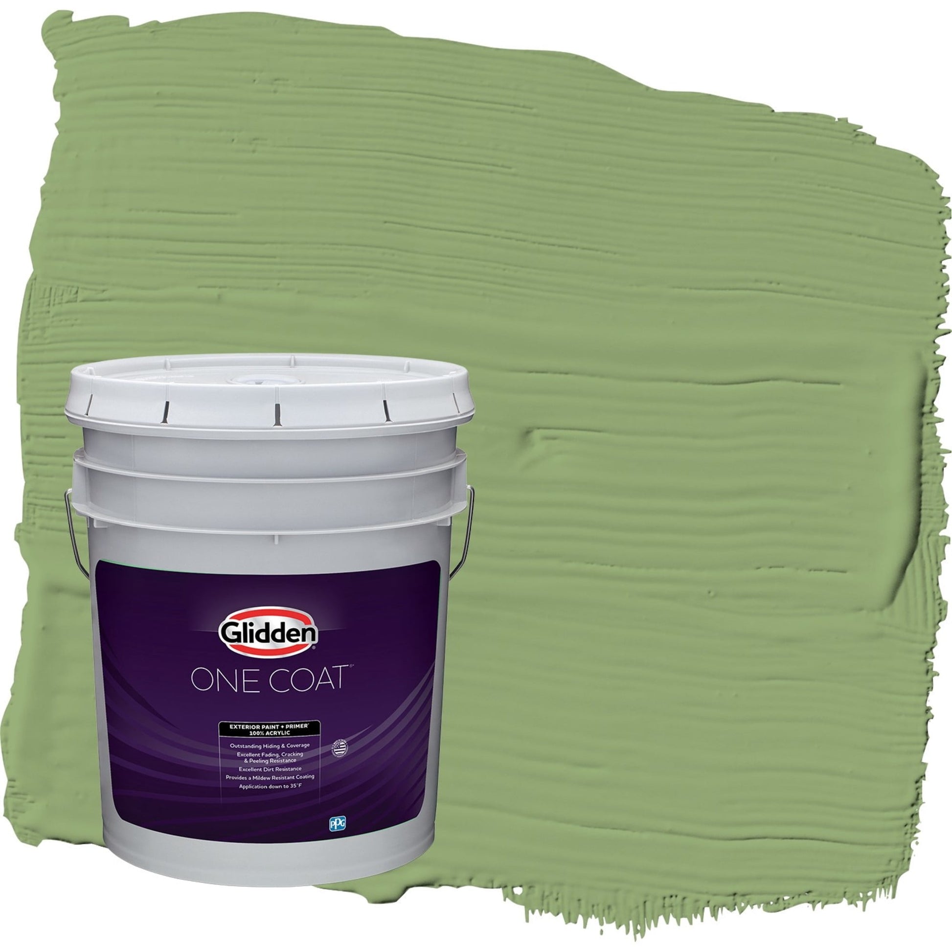 Glidden One Coat Luscious Lime / Green Satin Exterior Paint with Primer, 5 Gallon