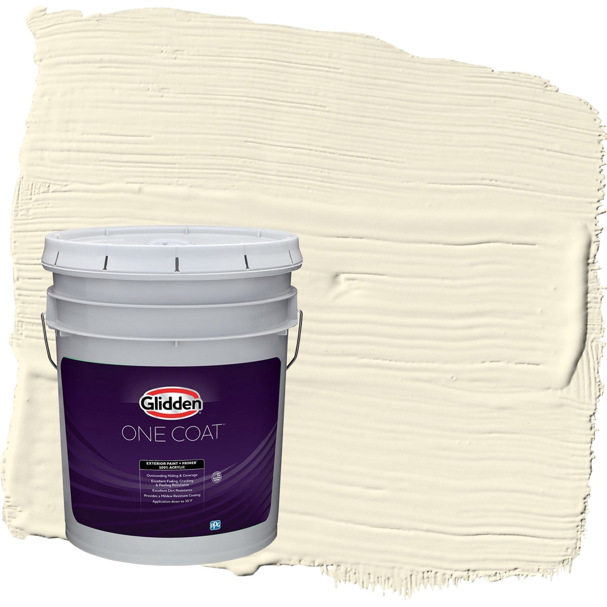 Glidden One Coat Mesa Beige / Yellow Flat Exterior Paint with Primer, 5 Gallon