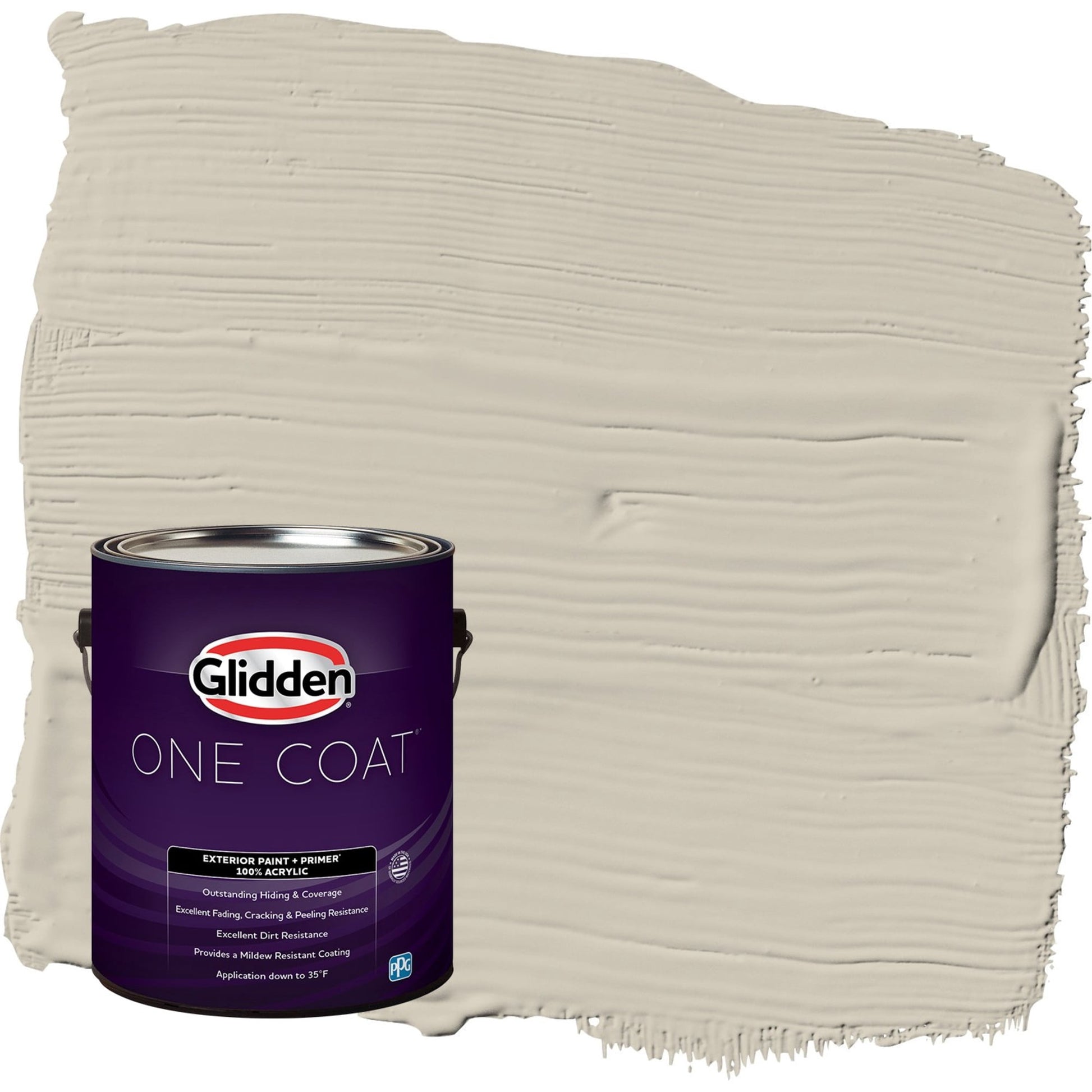 Glidden One Coat Ostrich Feather / Beige Flat Exterior Paint with Primer, 1 Gallon