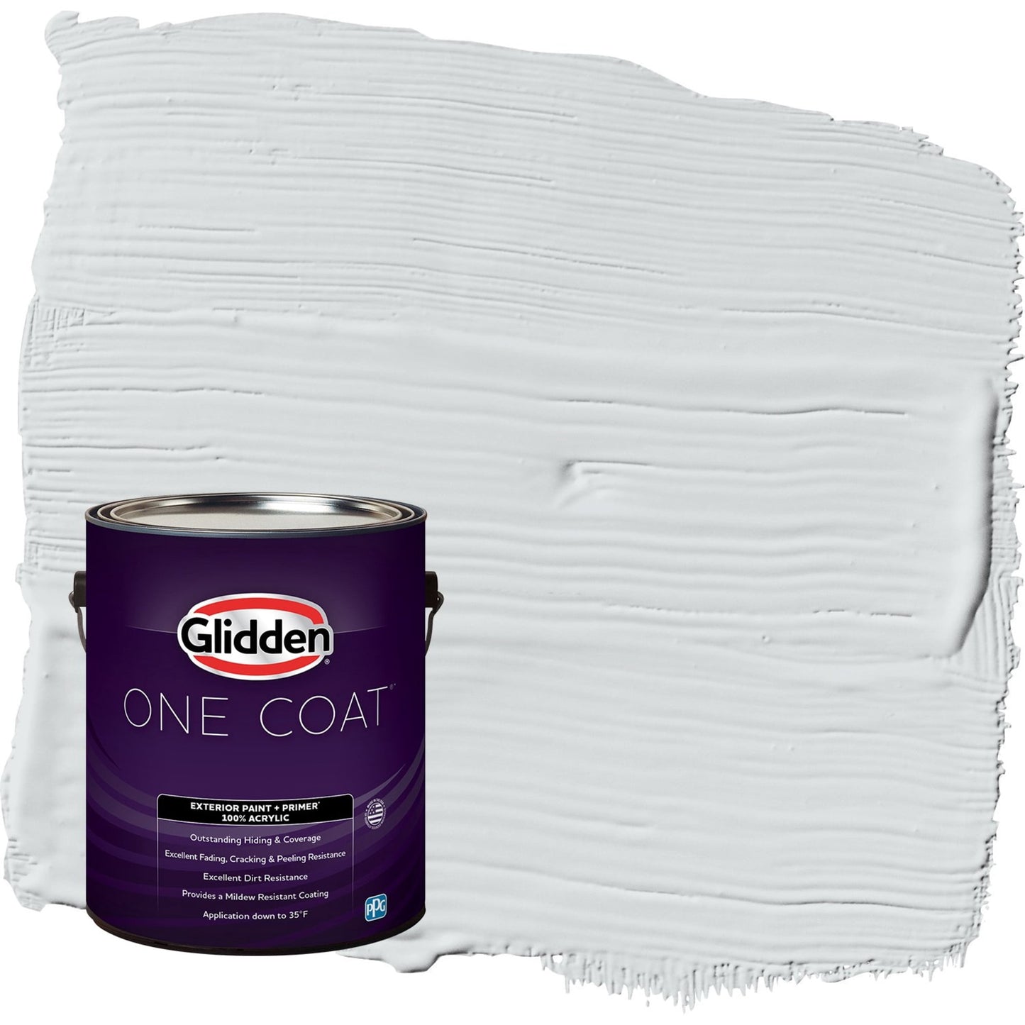 Glidden One Coat Spring Thaw / White Satin Exterior Paint with Primer, 1 Gallon