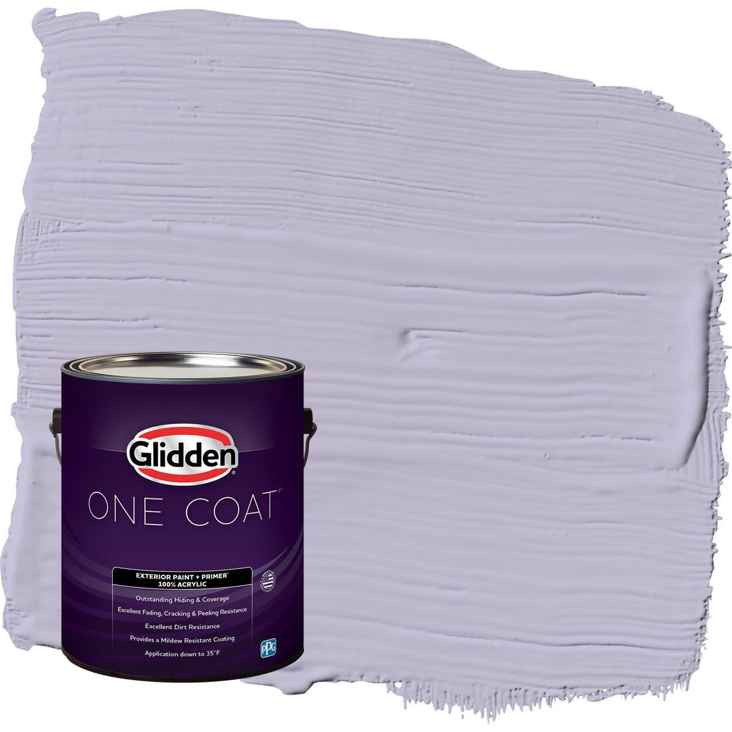 Glidden One Coat Wild Lilac / Purple Satin Exterior Paint with Primer, 1 Gallon
