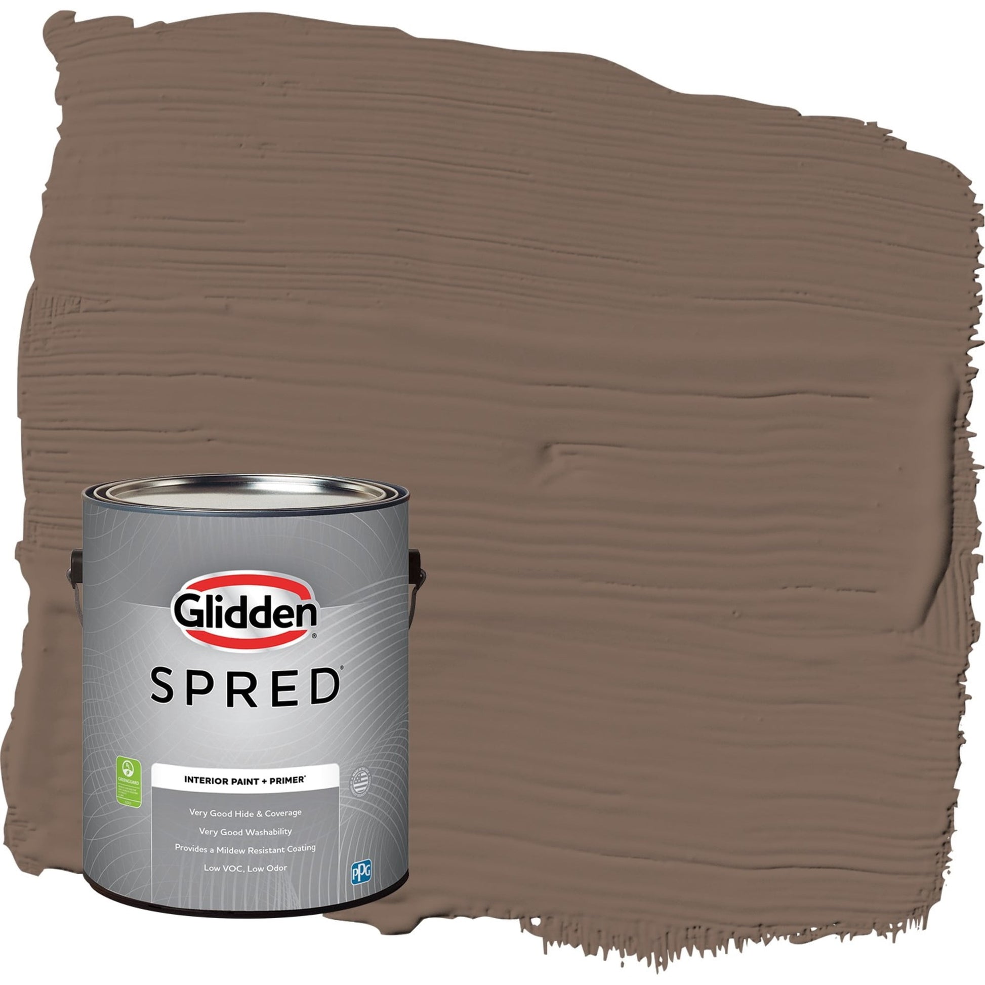 Glidden Spred Warrior / Brown, Flat Interior Paint with Primer, 1 Gallon