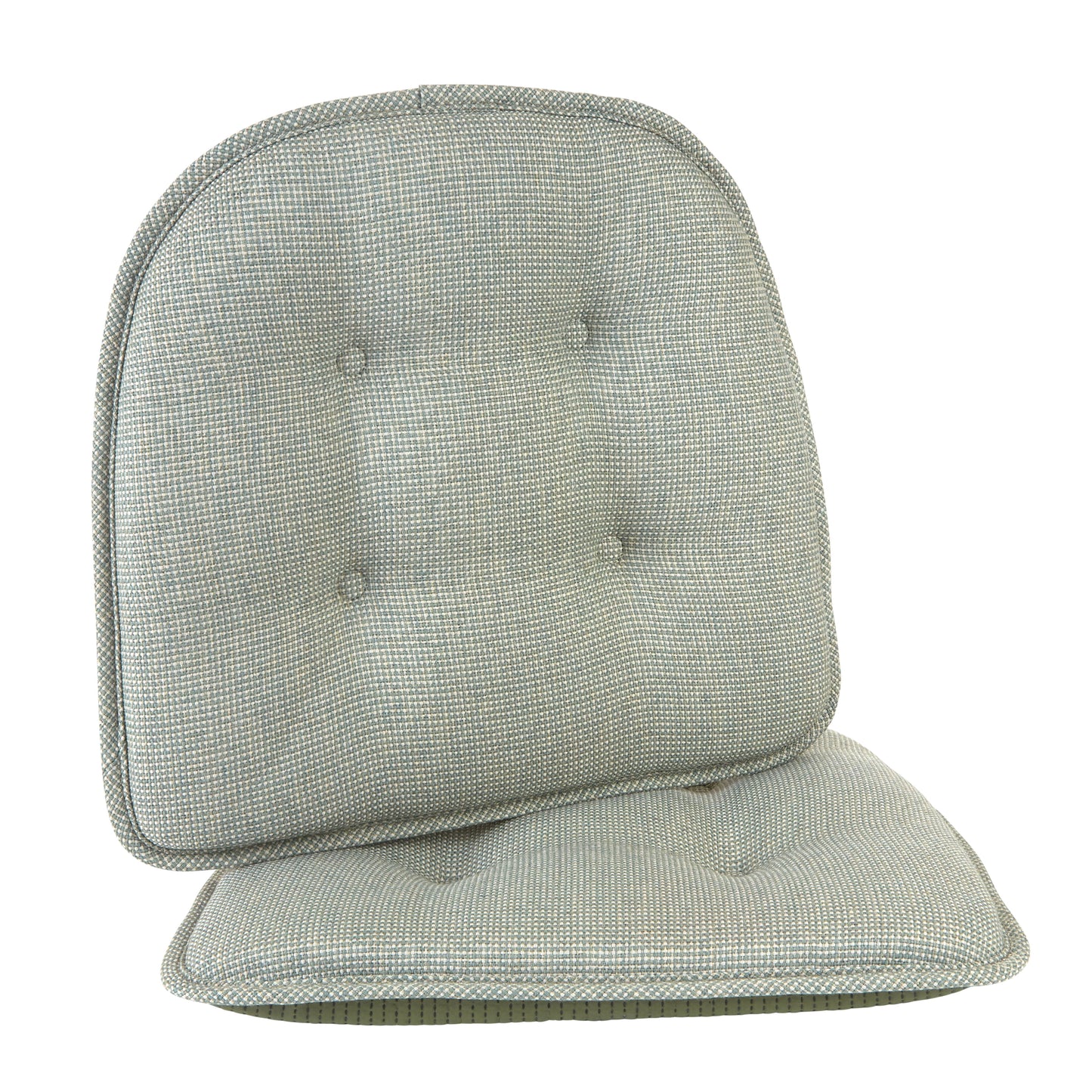 Gripper Non-Slip 15" x 16" Omega Tufted Chair Cushions, Set of 2, Spa