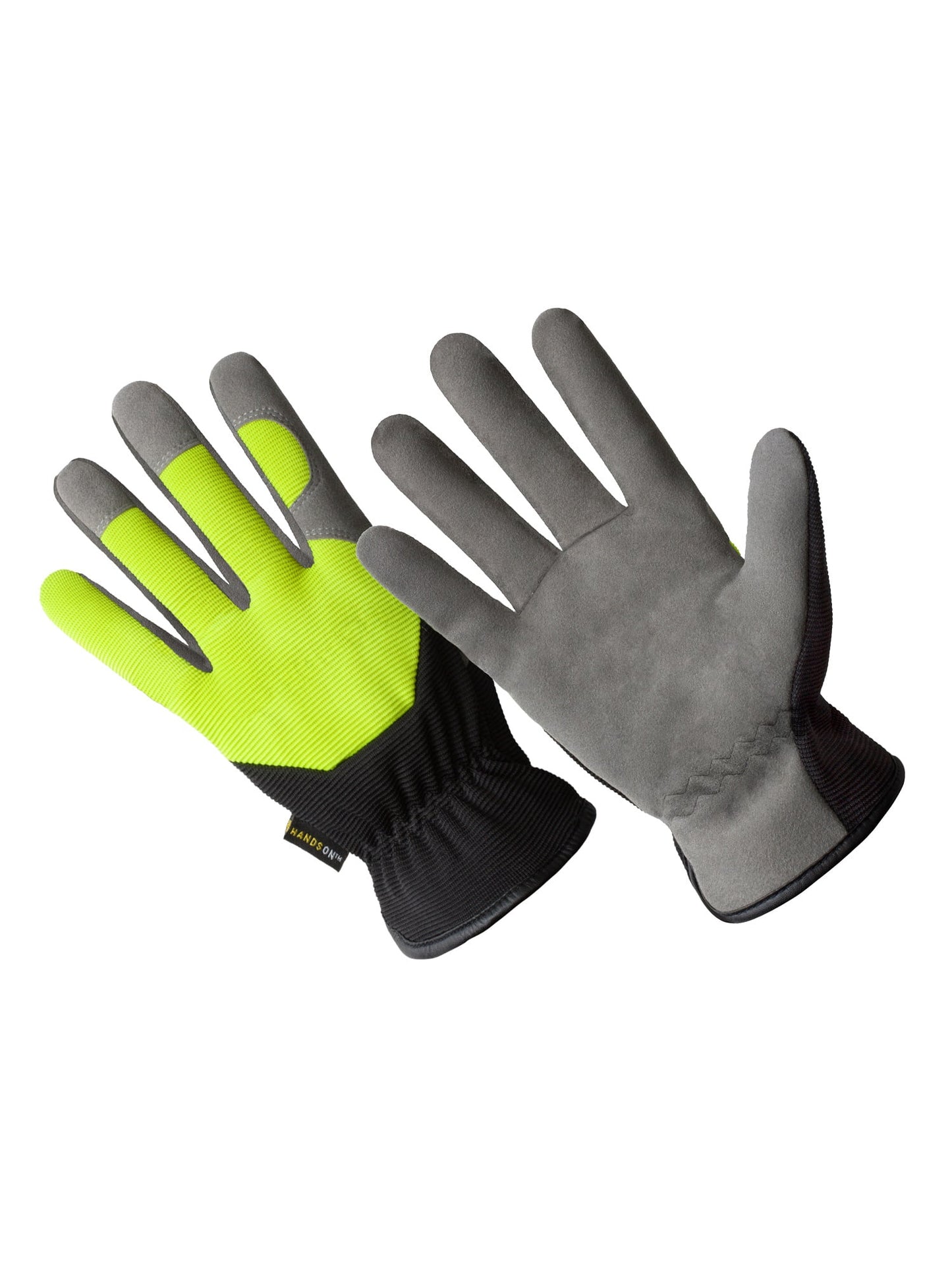 HD0002-L-12PK, Hi-Dexterity Multi-Purpose Synthetic Leather Gloves, Hi-Viz Spandex Back, Slip-On Style, 12 Pair Value Pack