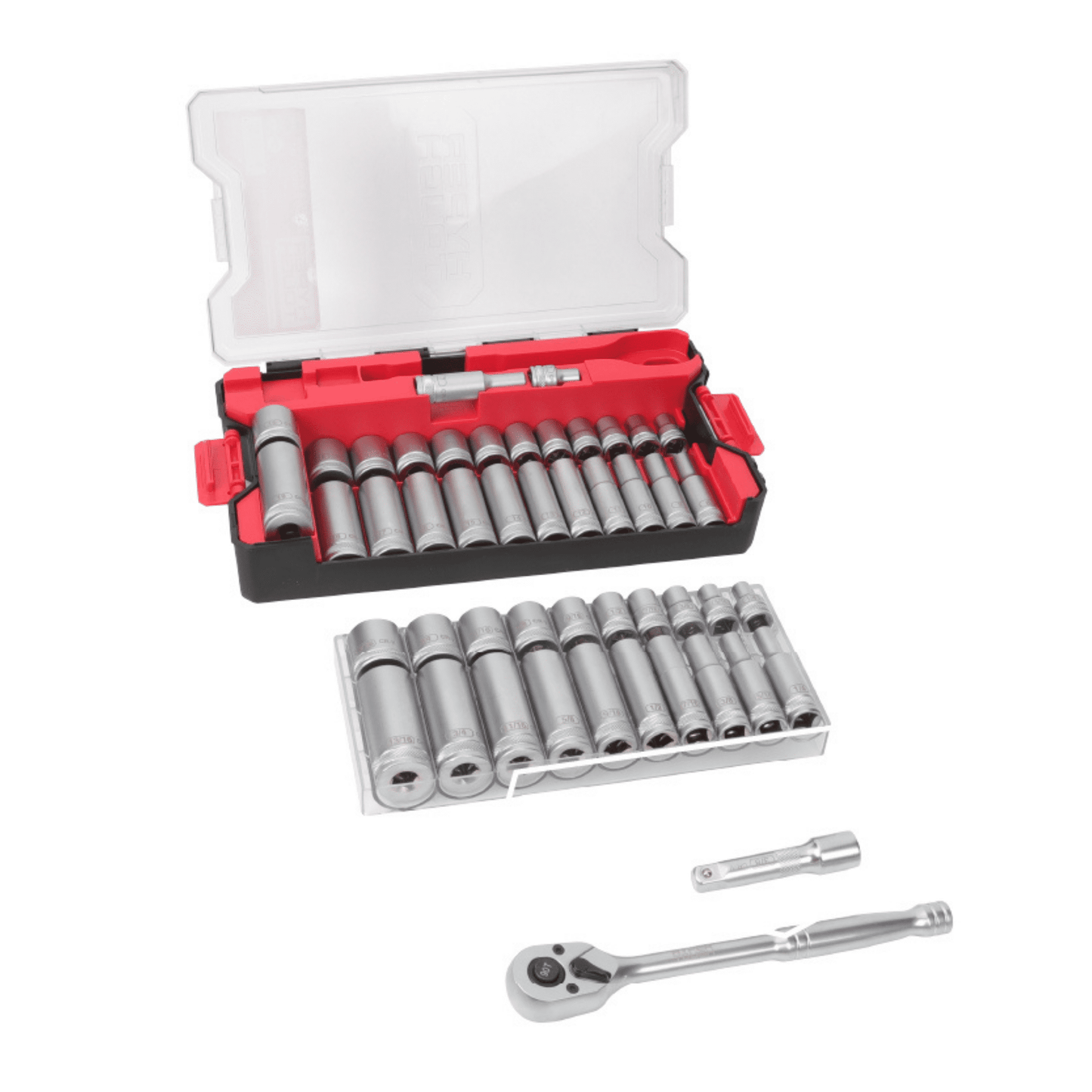 Hyper Tough 1/4-Inch Drive Ratchet and Socket Set, SAE and Metric, 50 Pieces