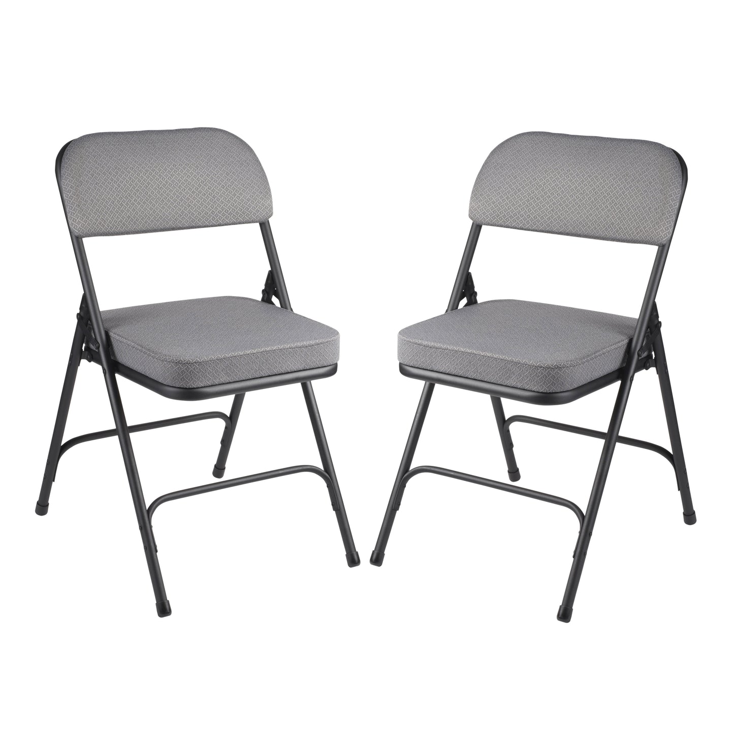 Hampden Furnishings Bernadine Collection Deluxe Fabric Padded Folding Chair, Charcoal Grey, Pack of 2