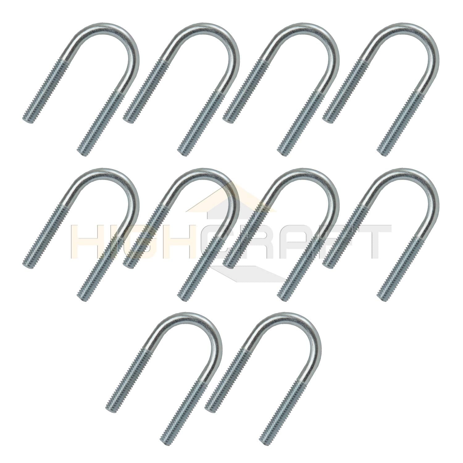 Highcraft 3/4 in. Light Duty Galvanized Steel U-Bolt Pipe Clamp with Hex Nuts (10-Pack)