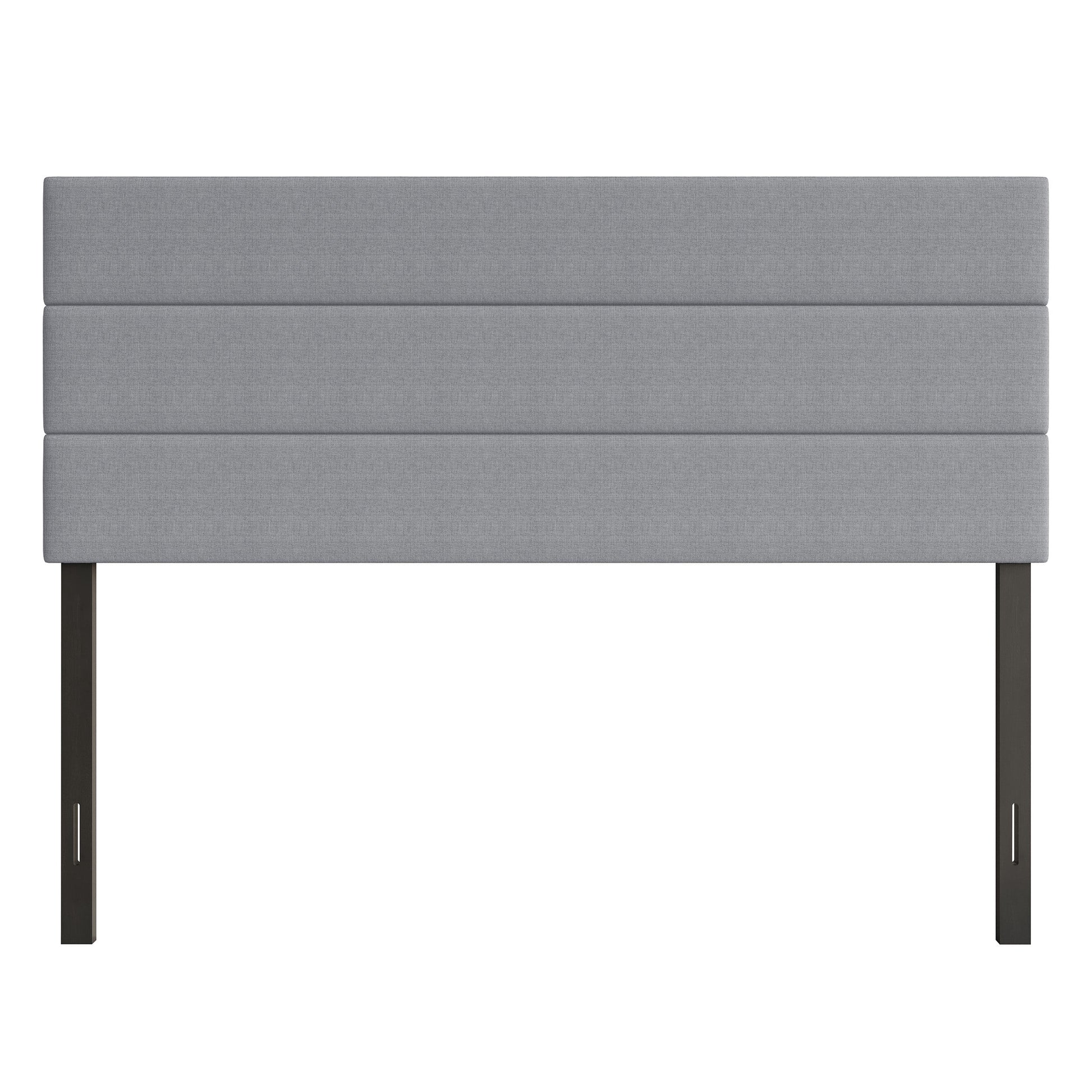 Home Design Etta King Upholstered Headboard with Channel Tufting and Foam Padding, Gray, Easy assembly