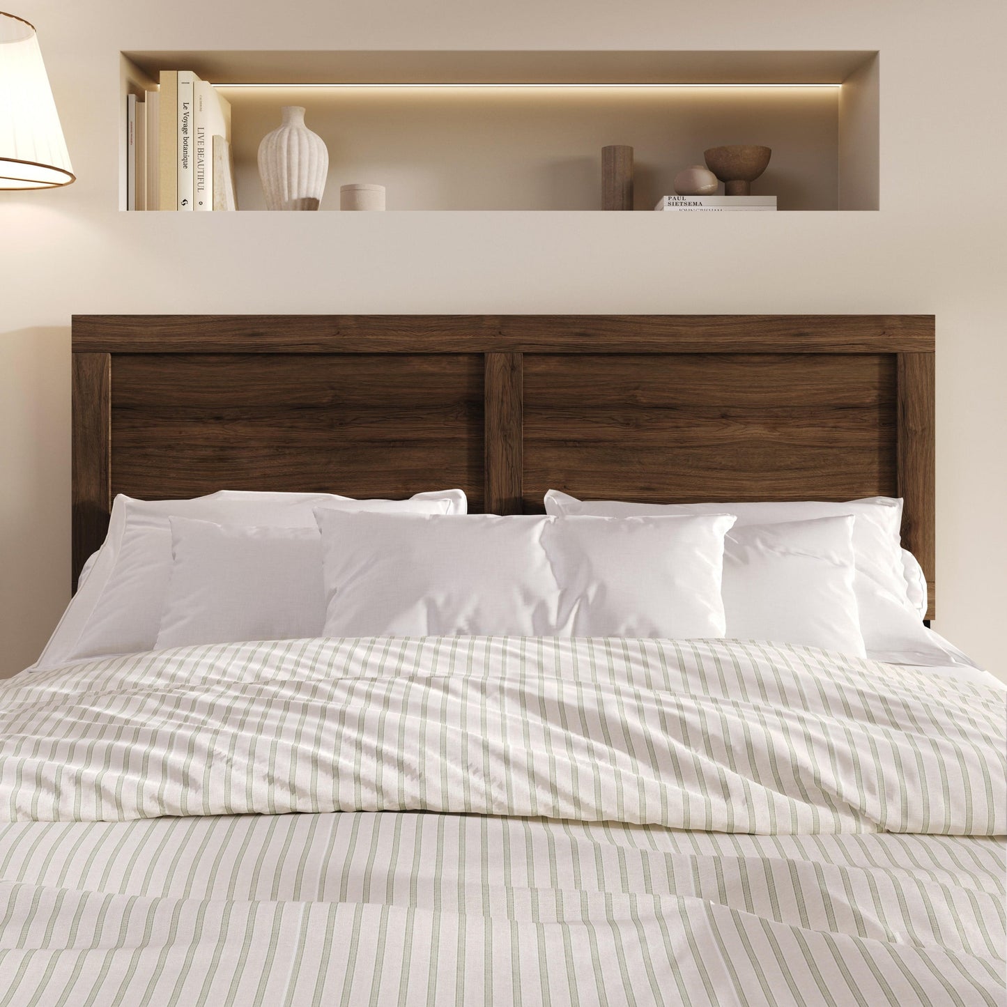 Home Design Yakima Queen Headboard with Farmhouse Design, Brown, Adjustable Height, Easy Assembly