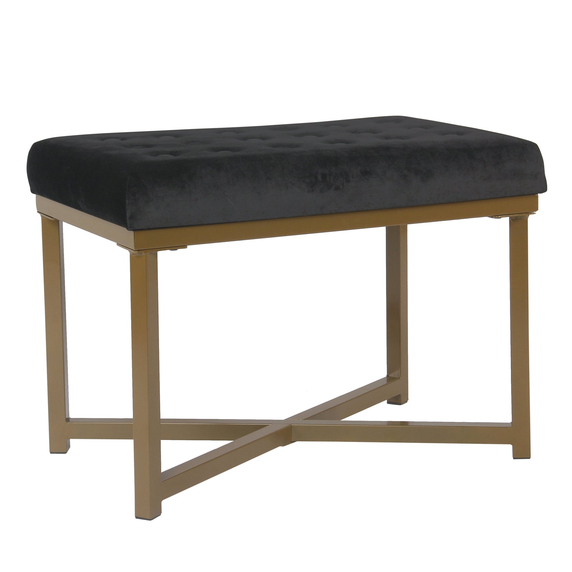 HomePop Metal Bench Velvet Seat, Multiple Colors
