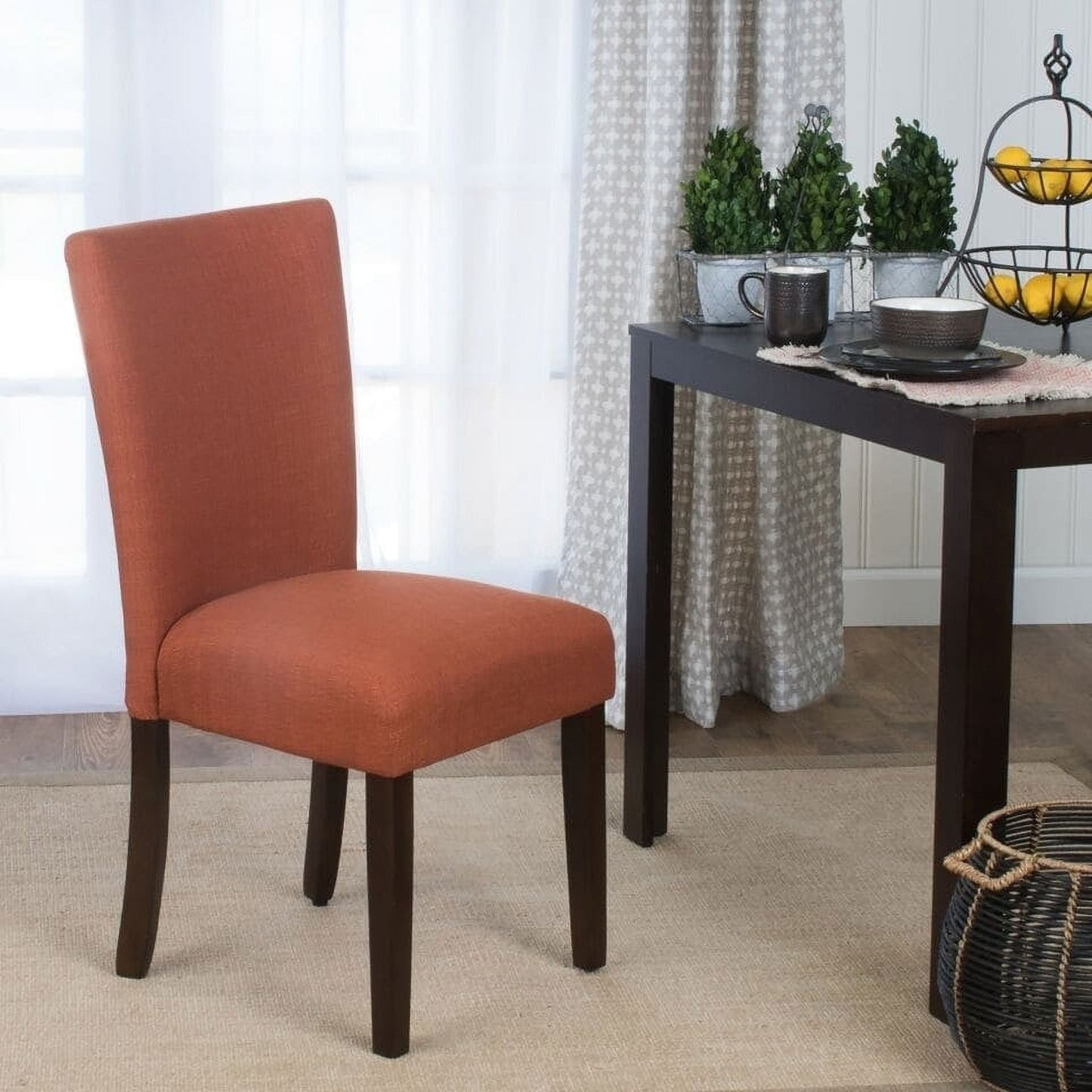 HomePop Classic Parsons Dining Chair, Blue Fabric