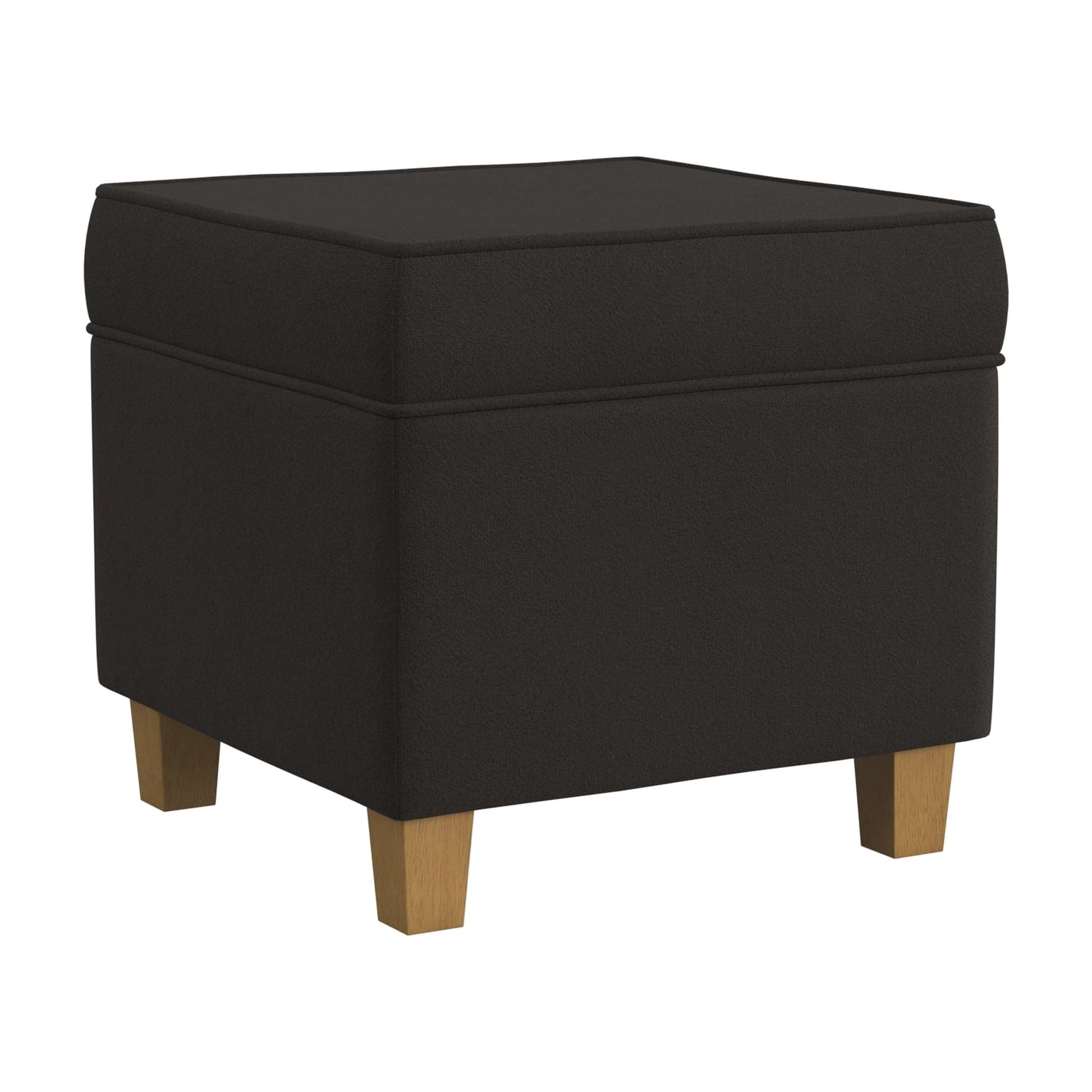 HomePop Square Storage Ottoman, Chocolate Brown Velvet