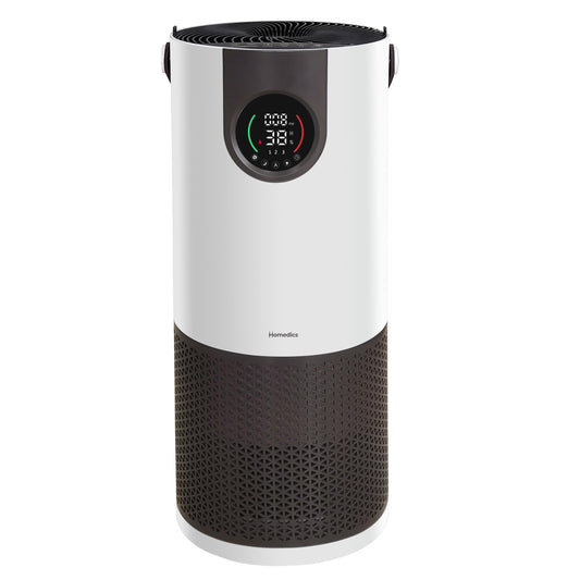 HomedicsÂ® Purificador y Humidificador de Aire 2 en 1, con Sensor Digital de PartÃ­culas, Calidad de Aire Interior Codificada por Color